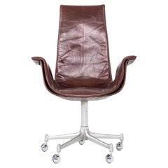 1970s Preben Fabricius & Jorgen Kastholm Bird Chair, Brown Leather FK6725