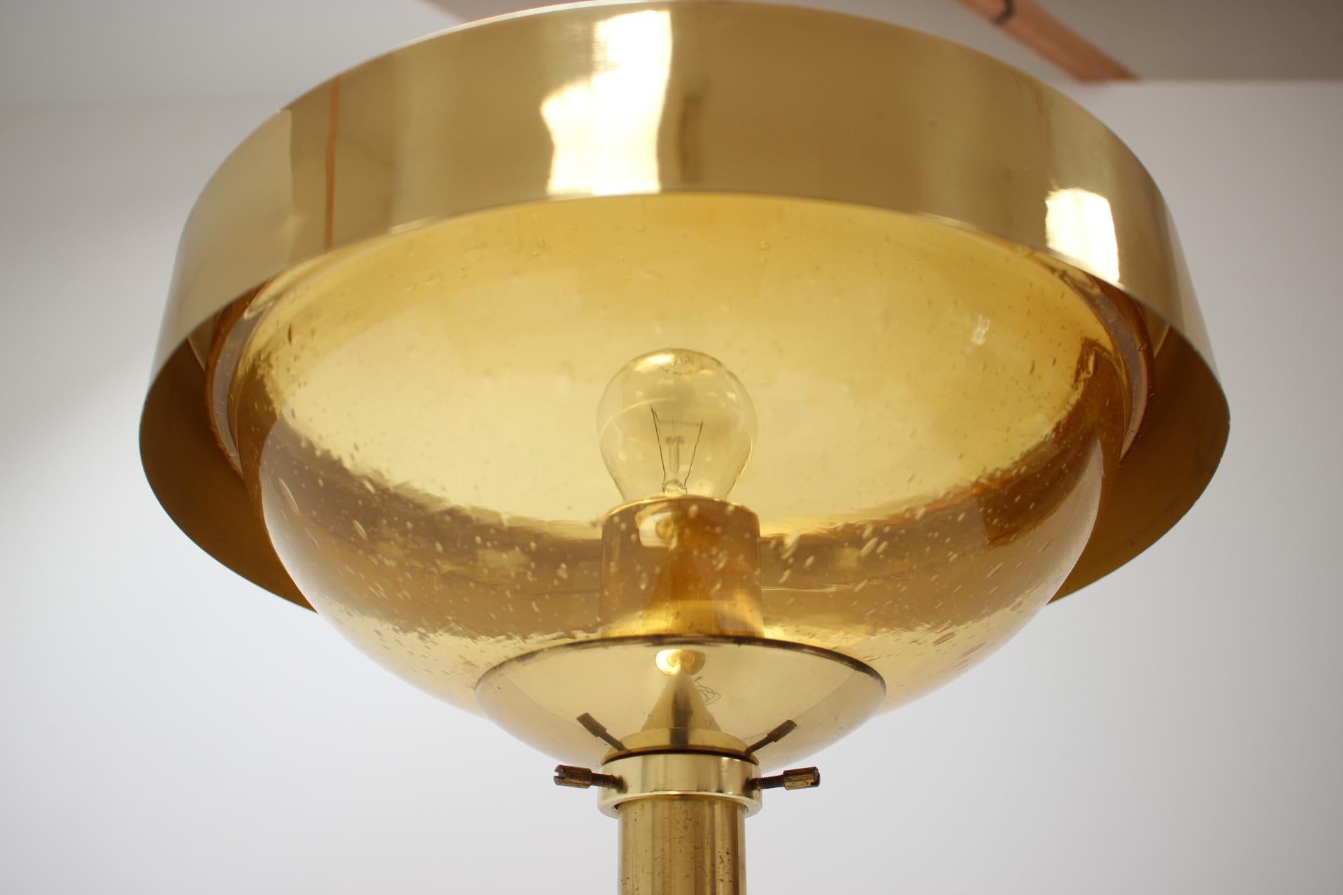 Mid-Century Modern 1970s Preciosa Gold Floor Lamp, Czechoslovakia