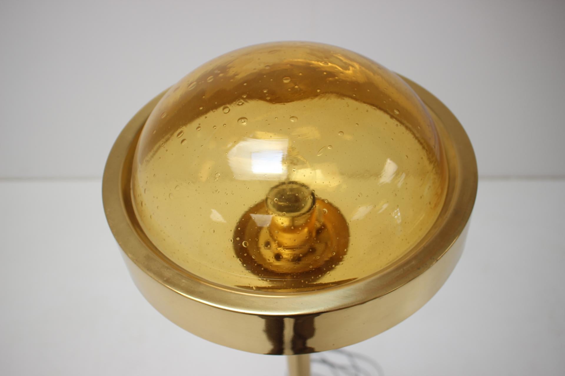 1970s Preciosa Gold Floor Lamp, Czechoslovakia In Good Condition In Praha, CZ
