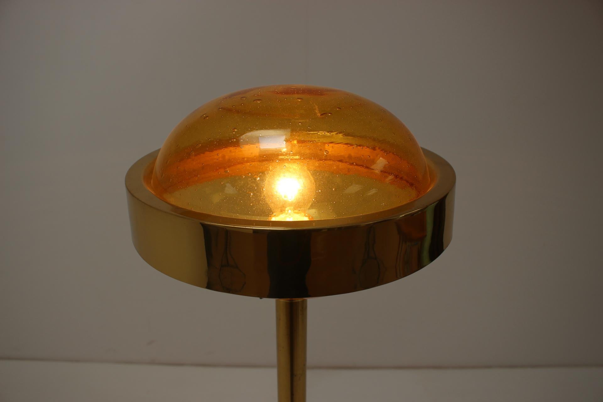 1970s Preciosa Gold Floor Lamp, Czechoslovakia 1