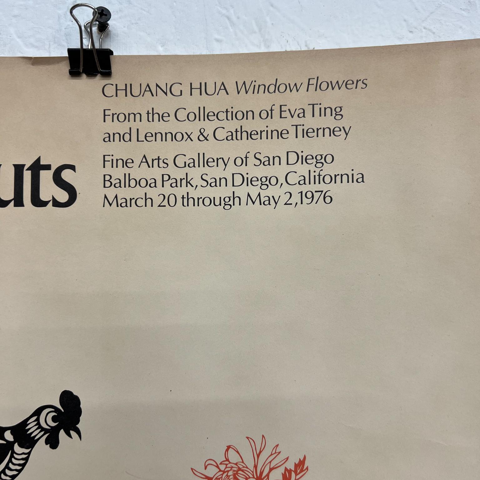 Década de 1970 Bonito arte chino de corte de papel Ventana Flor Chuang Hua en venta 1