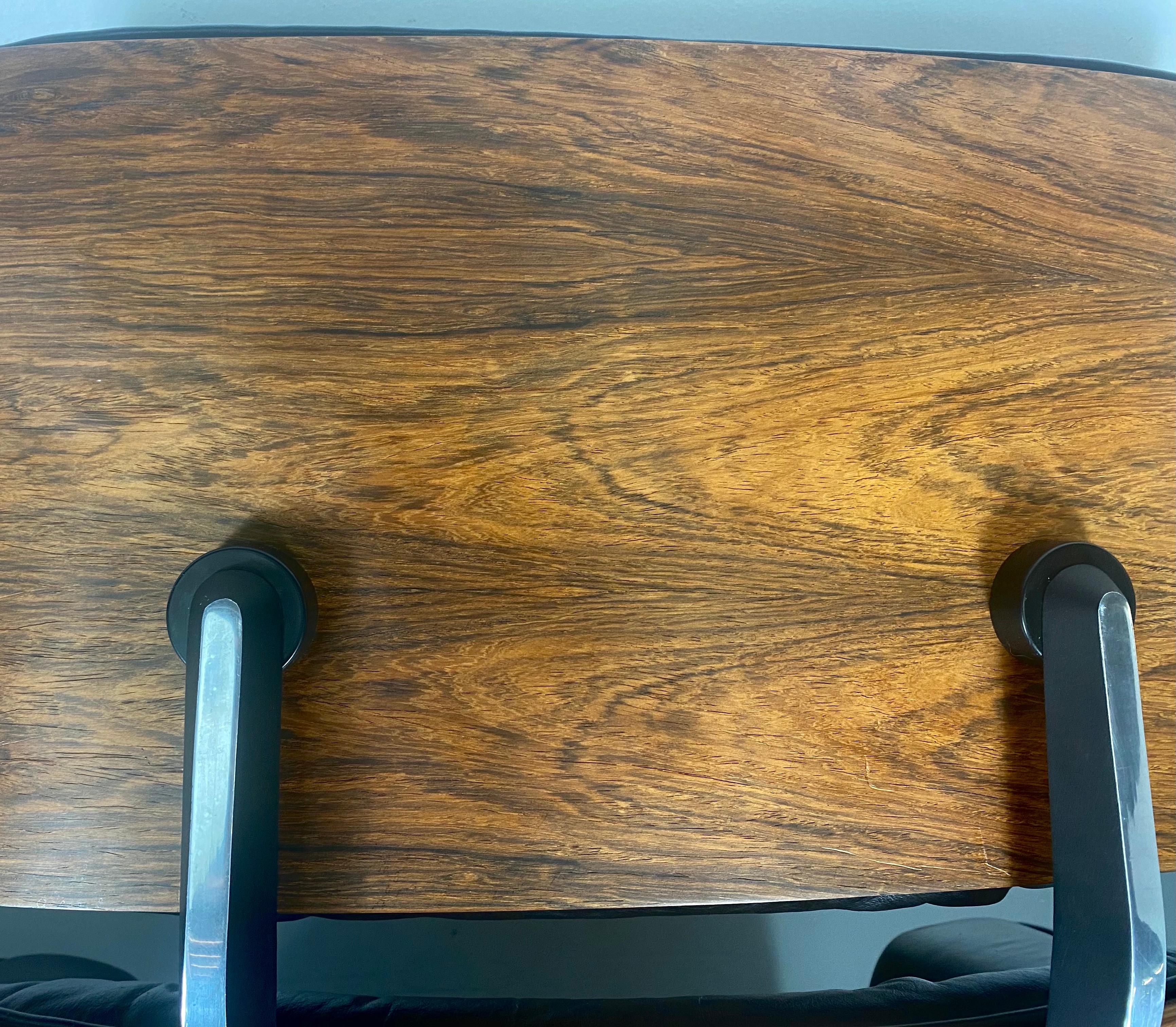 1970s Production Eames 670 & 671 Rosewood and Leather Lounge Chair Herman Miller 4