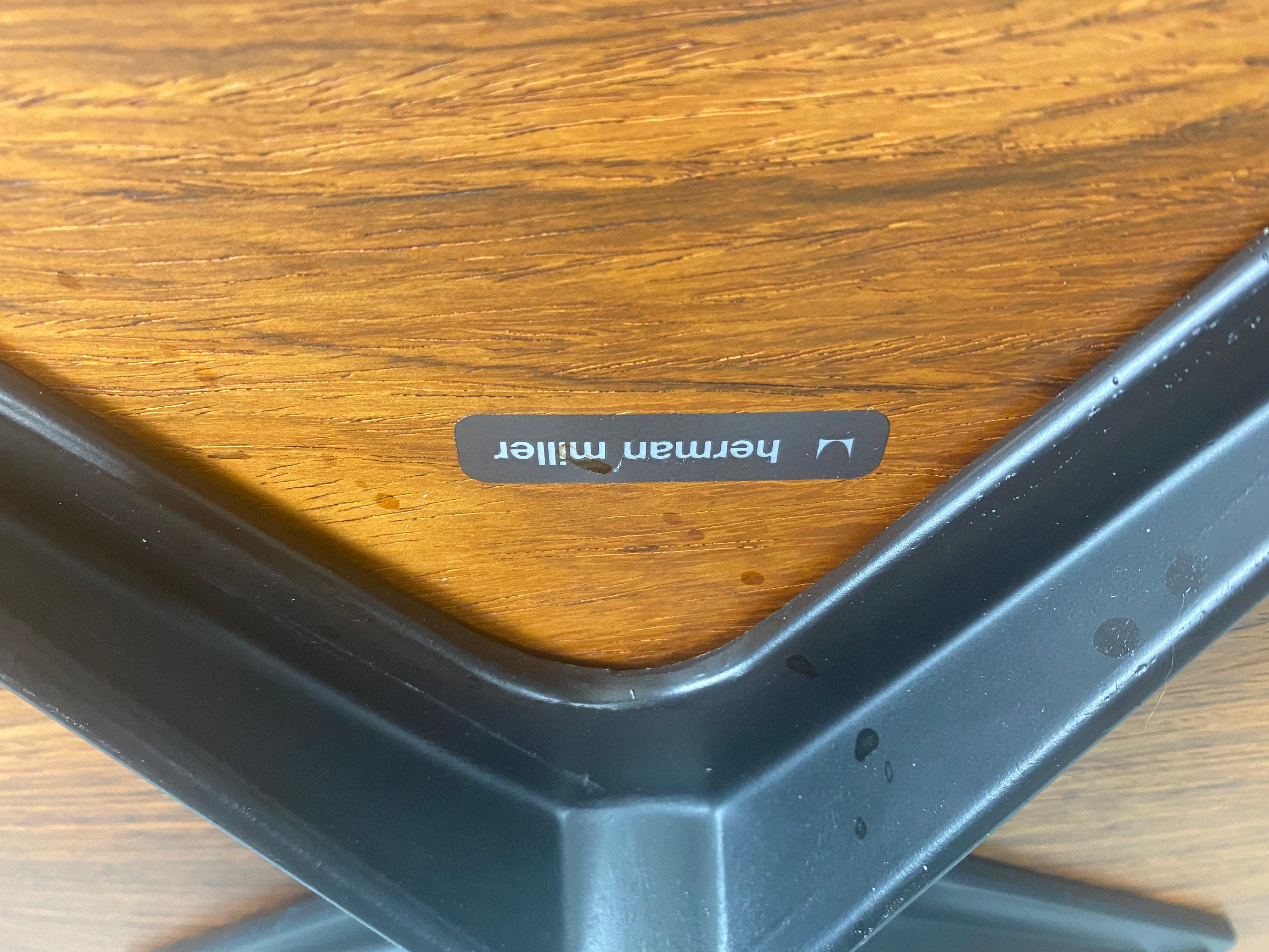 1970s Production Eames 670 & 671 Rosewood and Leather Lounge Chair Herman Miller 7