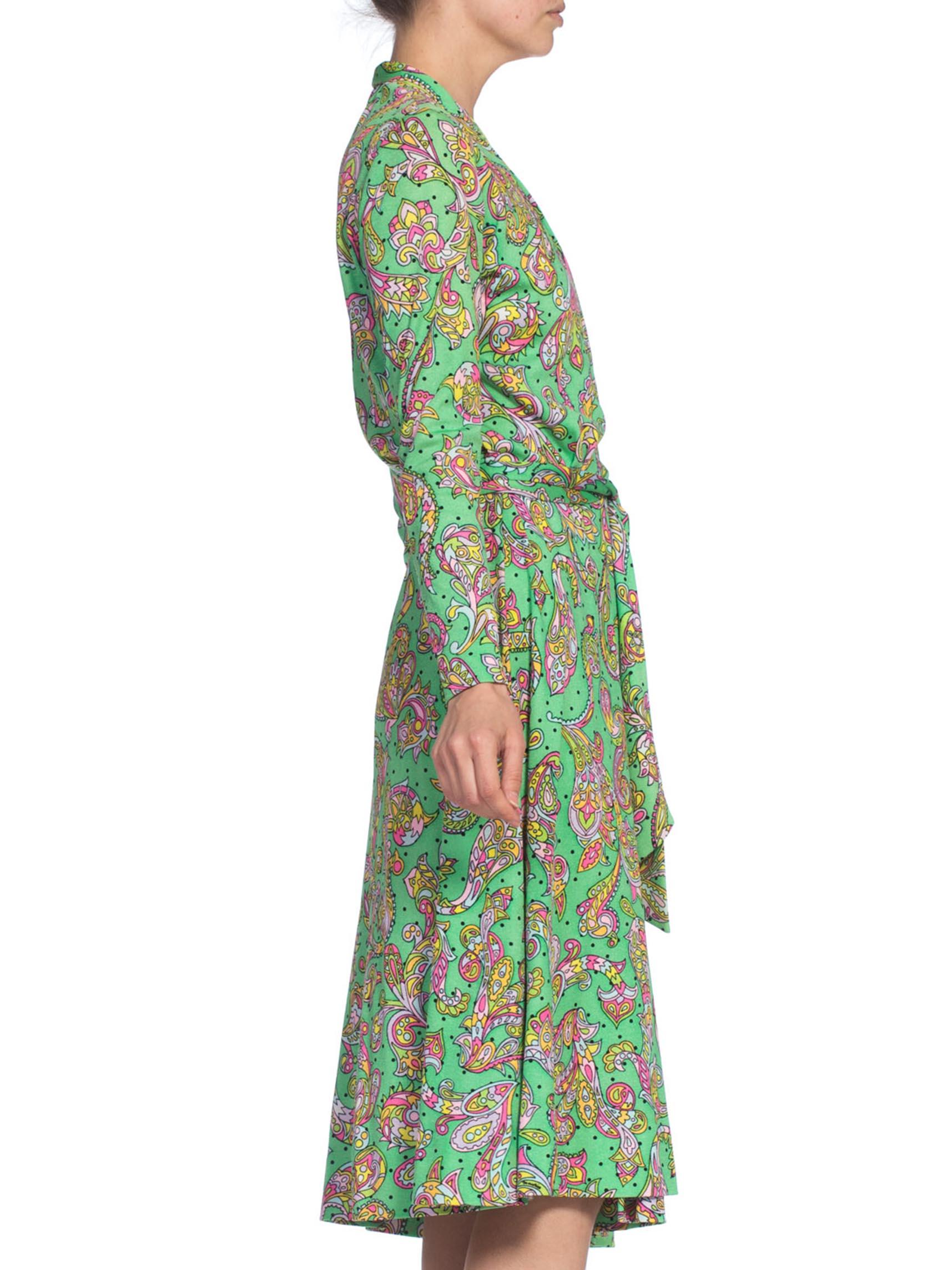1970's Psychedelic Paisley Jersey Wrap Dress In Good Condition In New York, NY