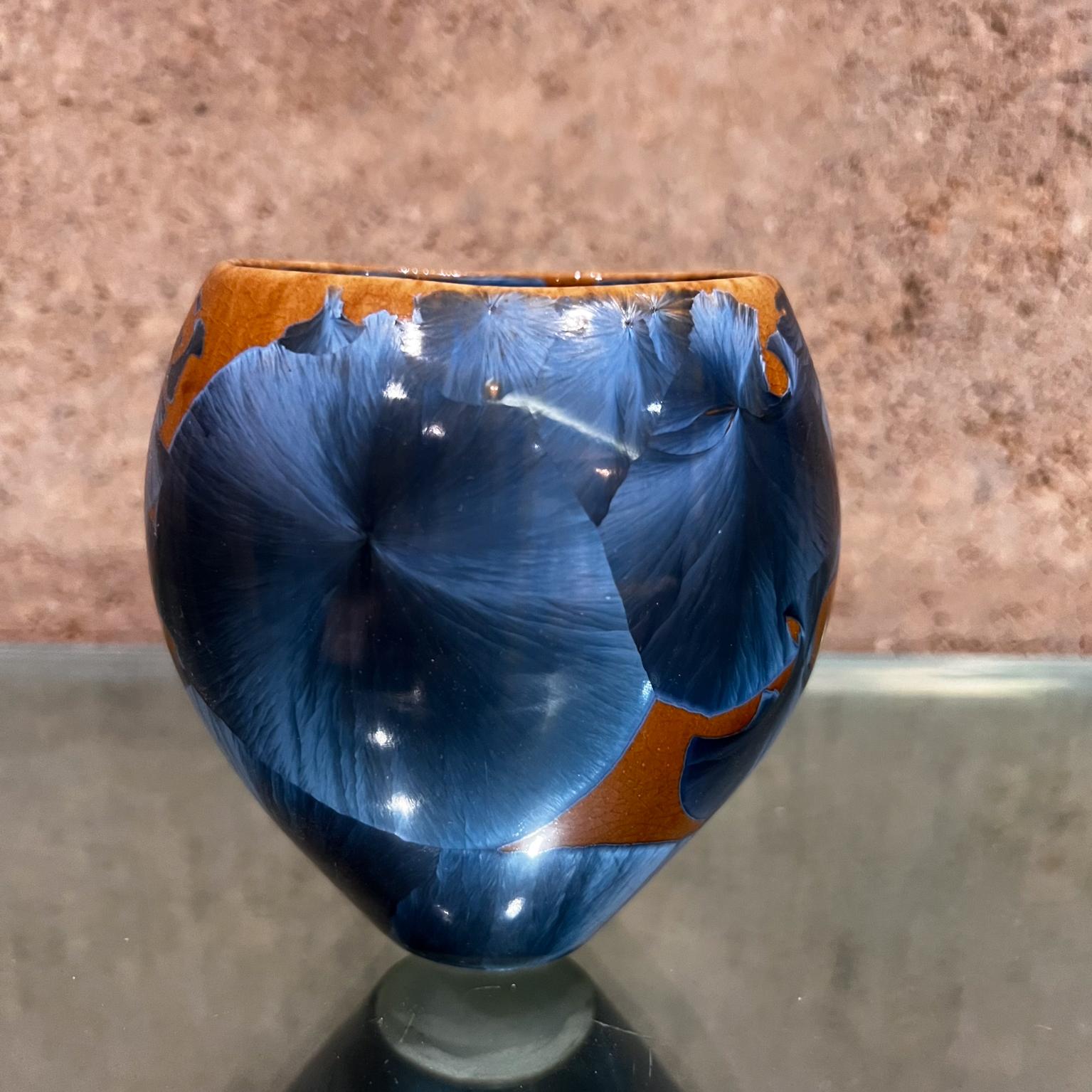 1970s Psychedelic Art Pottery Crystalline Vase Louis Reding For Sale 6