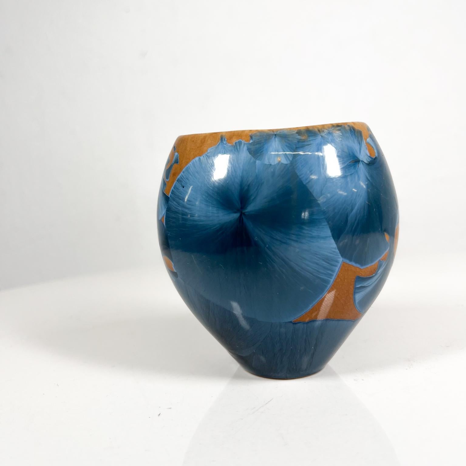 1970s Psychedelic Art Pottery Crystalline Vase Louis Reding In Good Condition For Sale In Chula Vista, CA