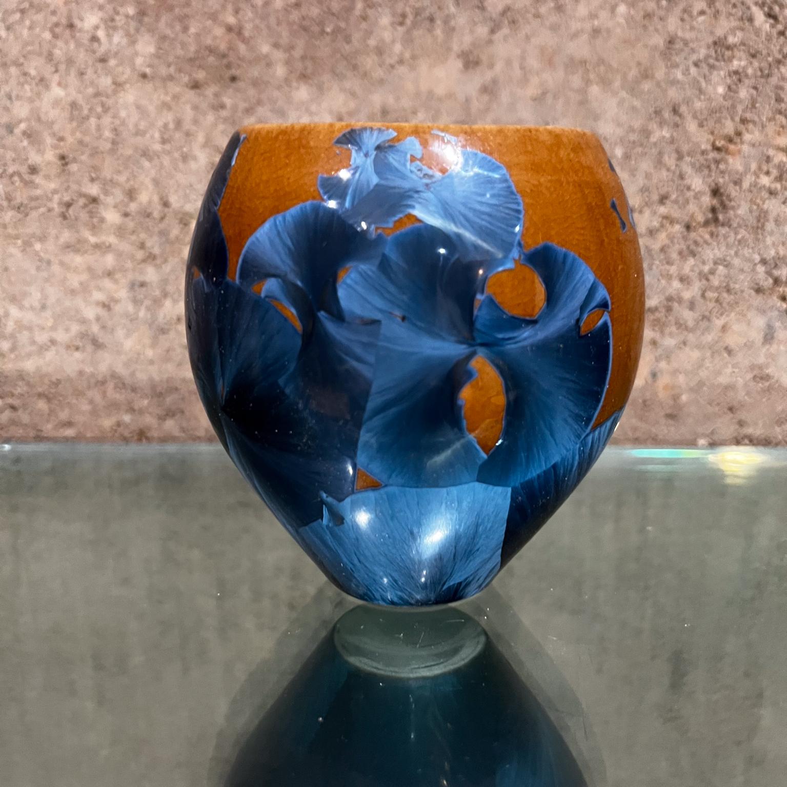 American 1970s Psychedelic Art Pottery Crystalline Vase Louis Reding For Sale