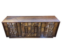 1970s Pueblo Style Brutalist Lowboy Dresser