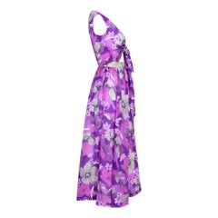 1970s Purple Floral Skirt Maxi Set