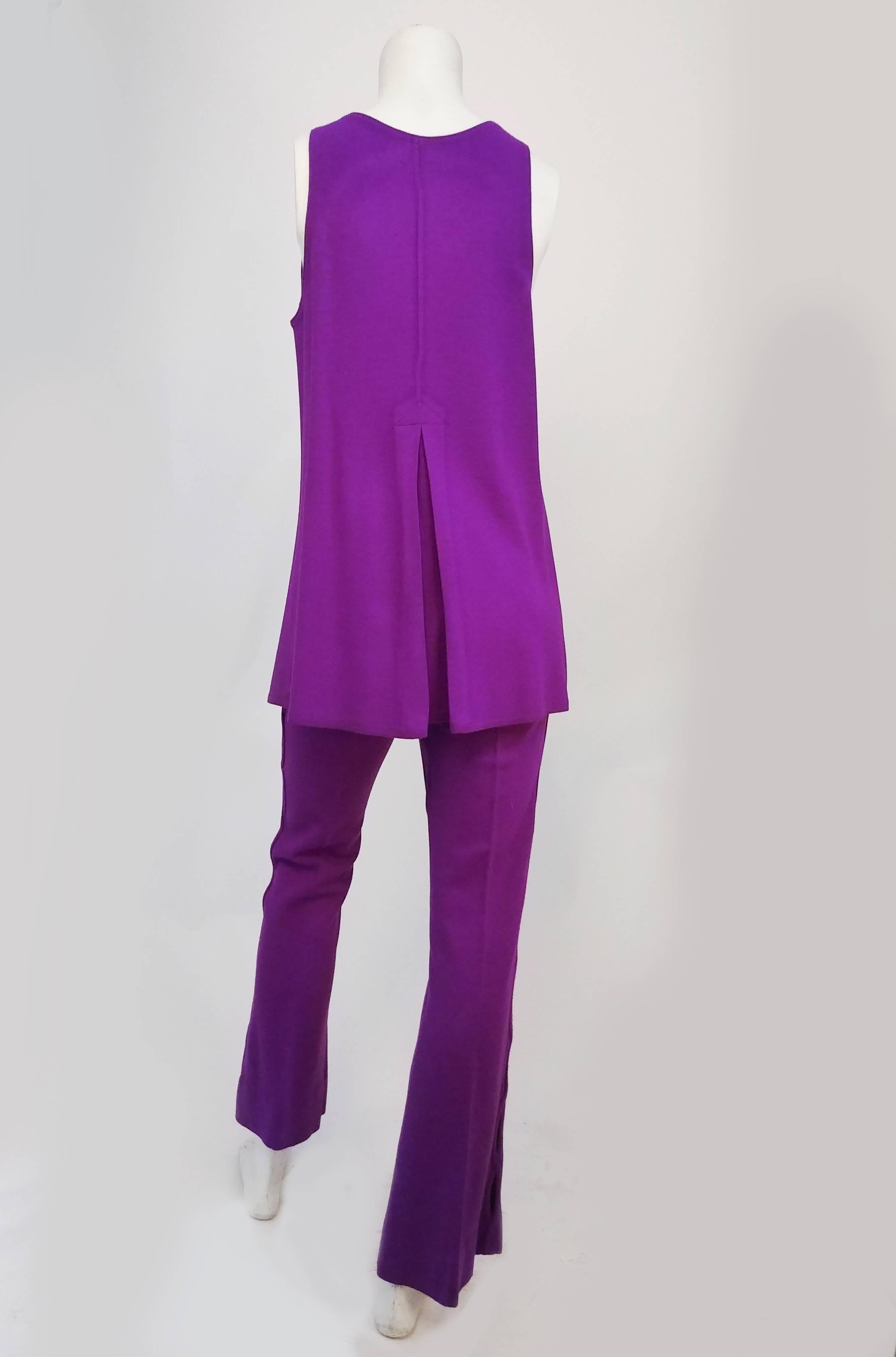 Purple Hippie Vest and Pant Set, 1970s at 1stDibs