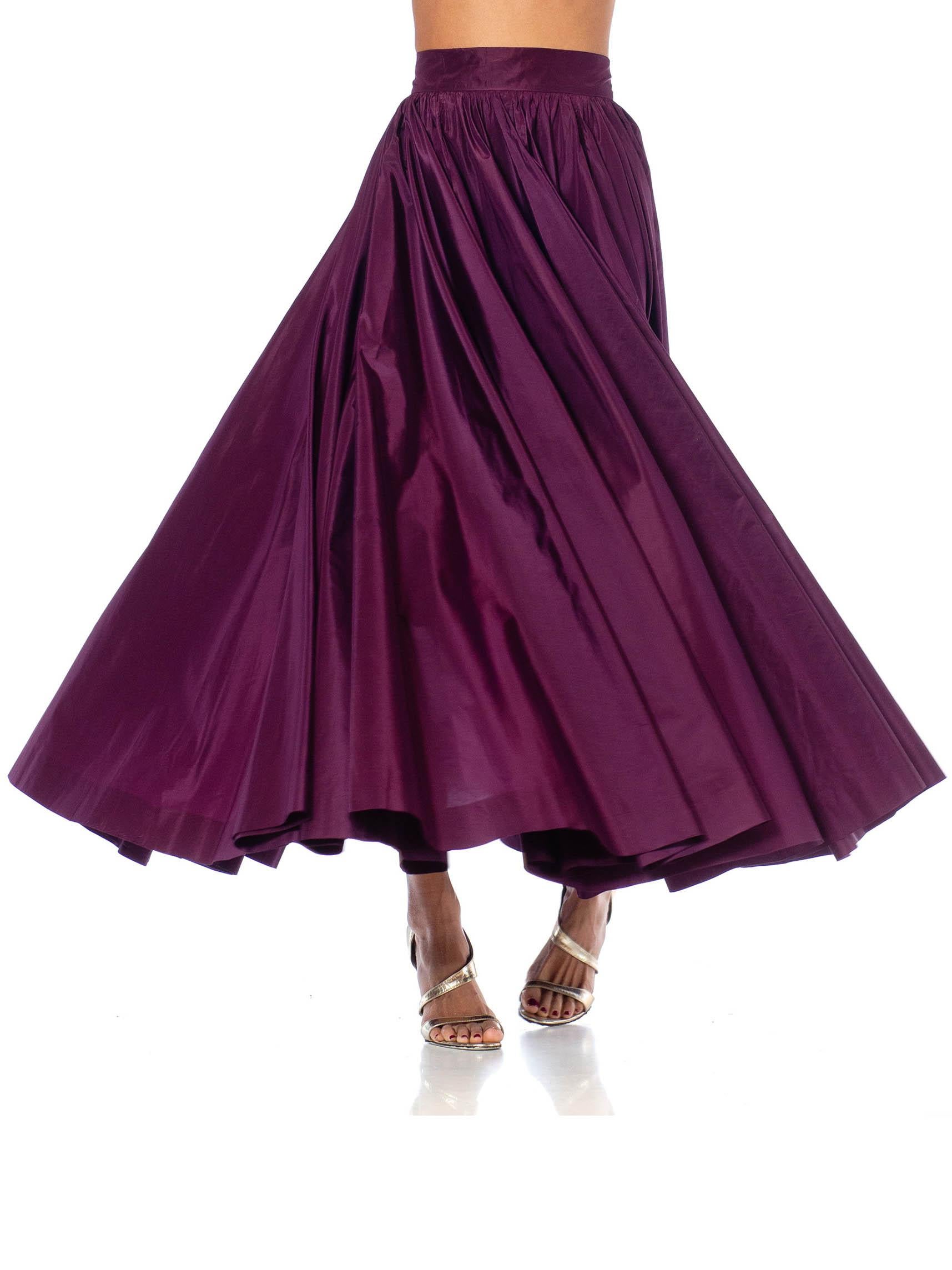 1970S Purple Silk Taffeta Evening Skirt In The Style Of YSL For Sale 1