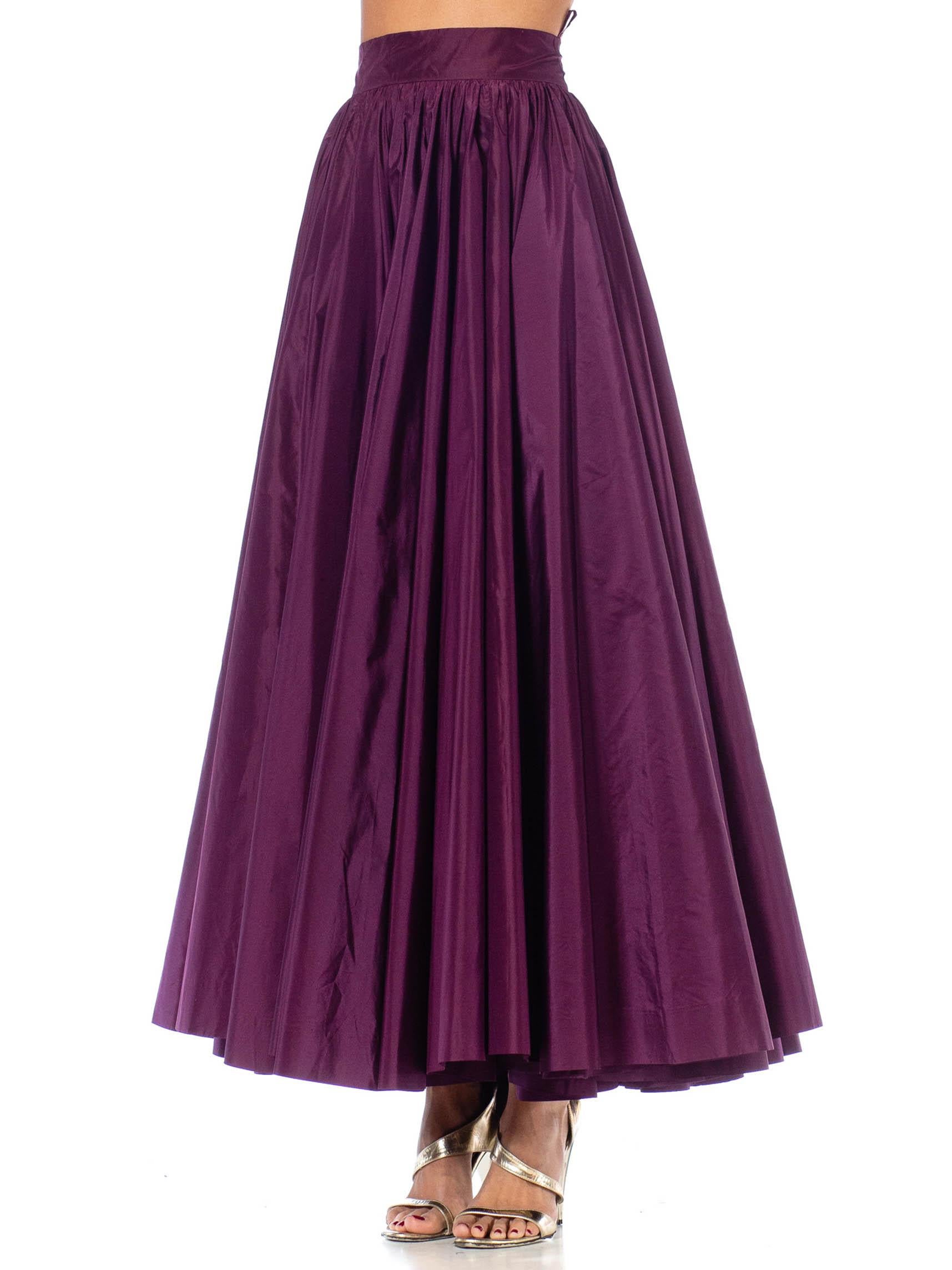 1970S Purple Silk Taffeta Evening Skirt In The Style Of YSL For Sale 3