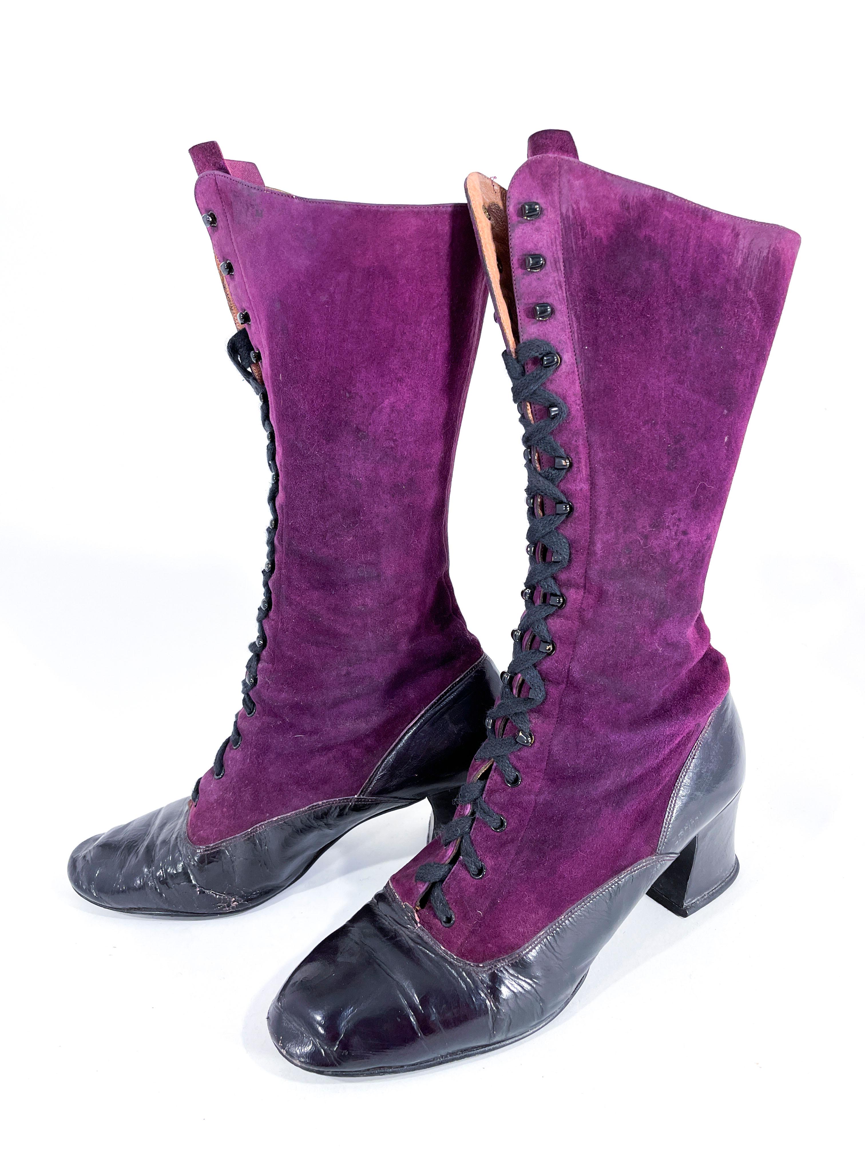 purple suede boots