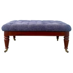 1970er Lila Tweed Tufted Bank Couchtisch Ottomane