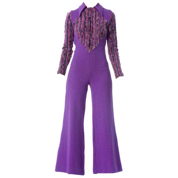 1970S Purple Wool Knit Disco Ski Jumpsuit at 1stDibs | purple disco ...