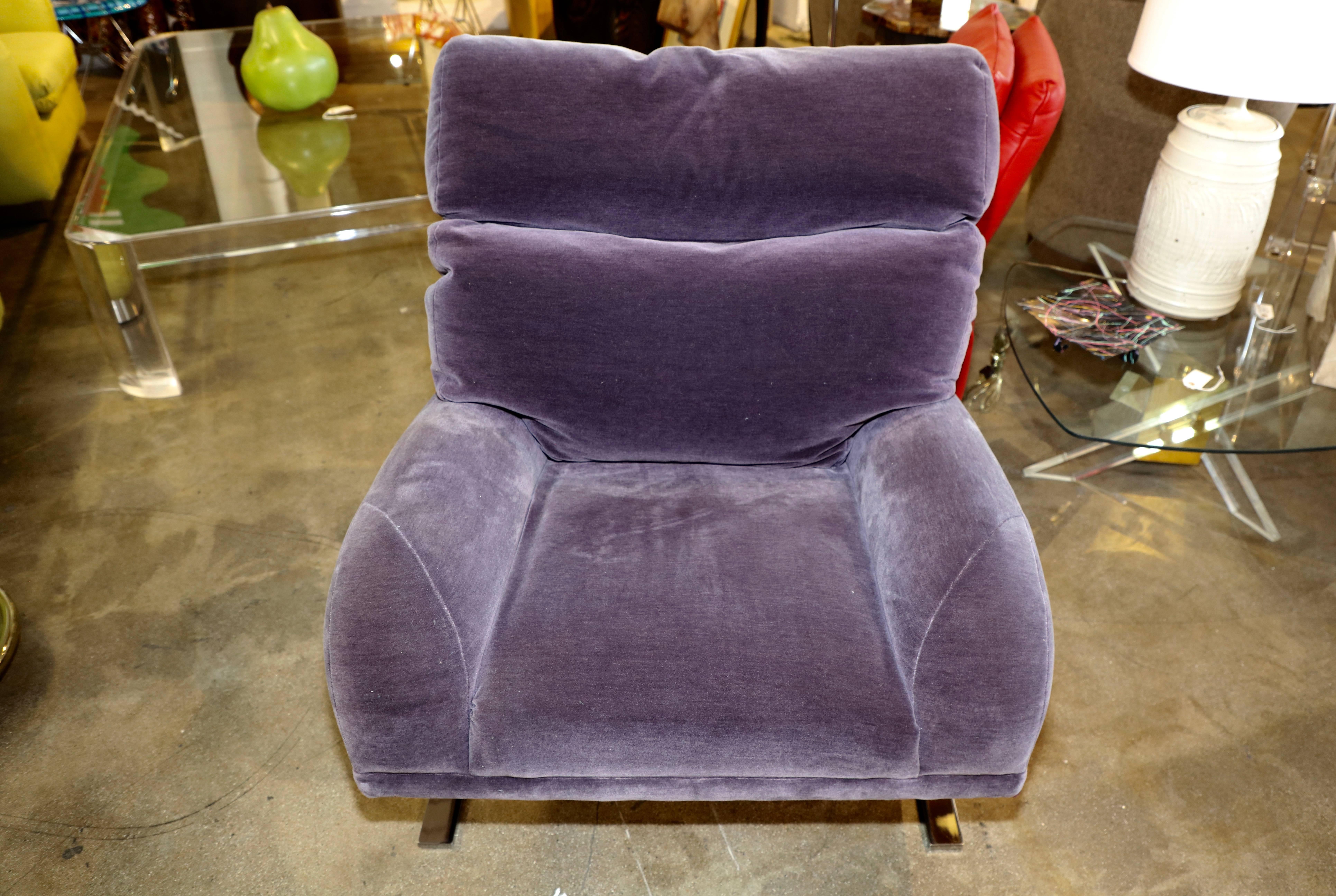 1970s Mohair Directional Lounge Chair 2