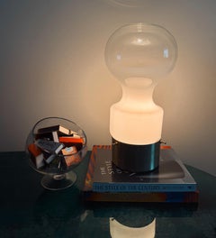 1970s RAAK Amsterdam Ombre Glass Table Lamp with Brushed Gold Base