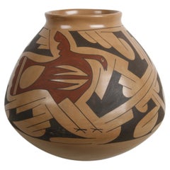 1970s Rafael Silveira "Mata Ortiz" Polychrome Olla Pottery Vessel / Jar or Vase