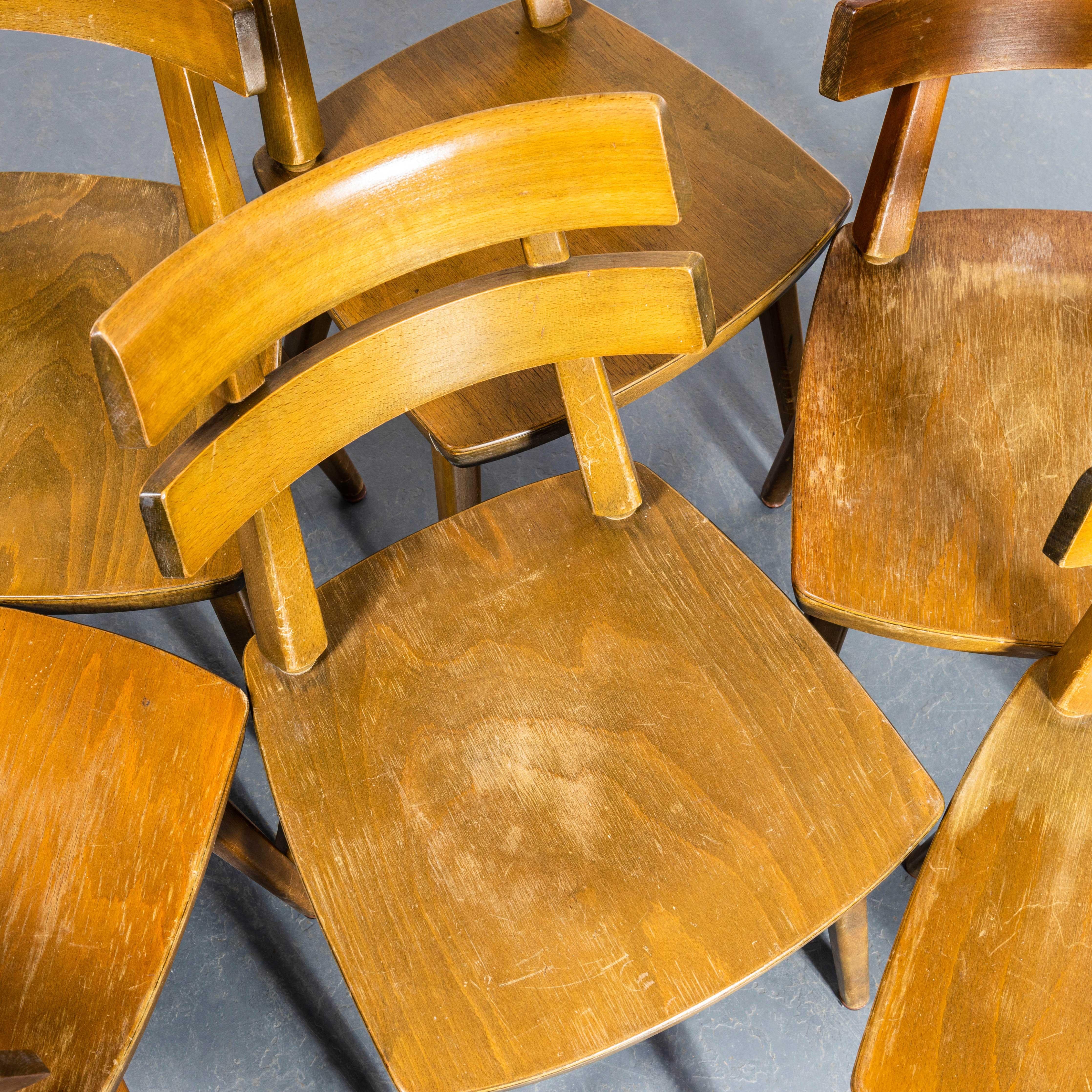 Fin du 20e siècle Chaises de salle à manger françaises à dossier sur rails des années 1970 - Petit lot disponible en vente