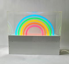 1970s Rainbow Neon Plexiglass Pop Art Sculpture