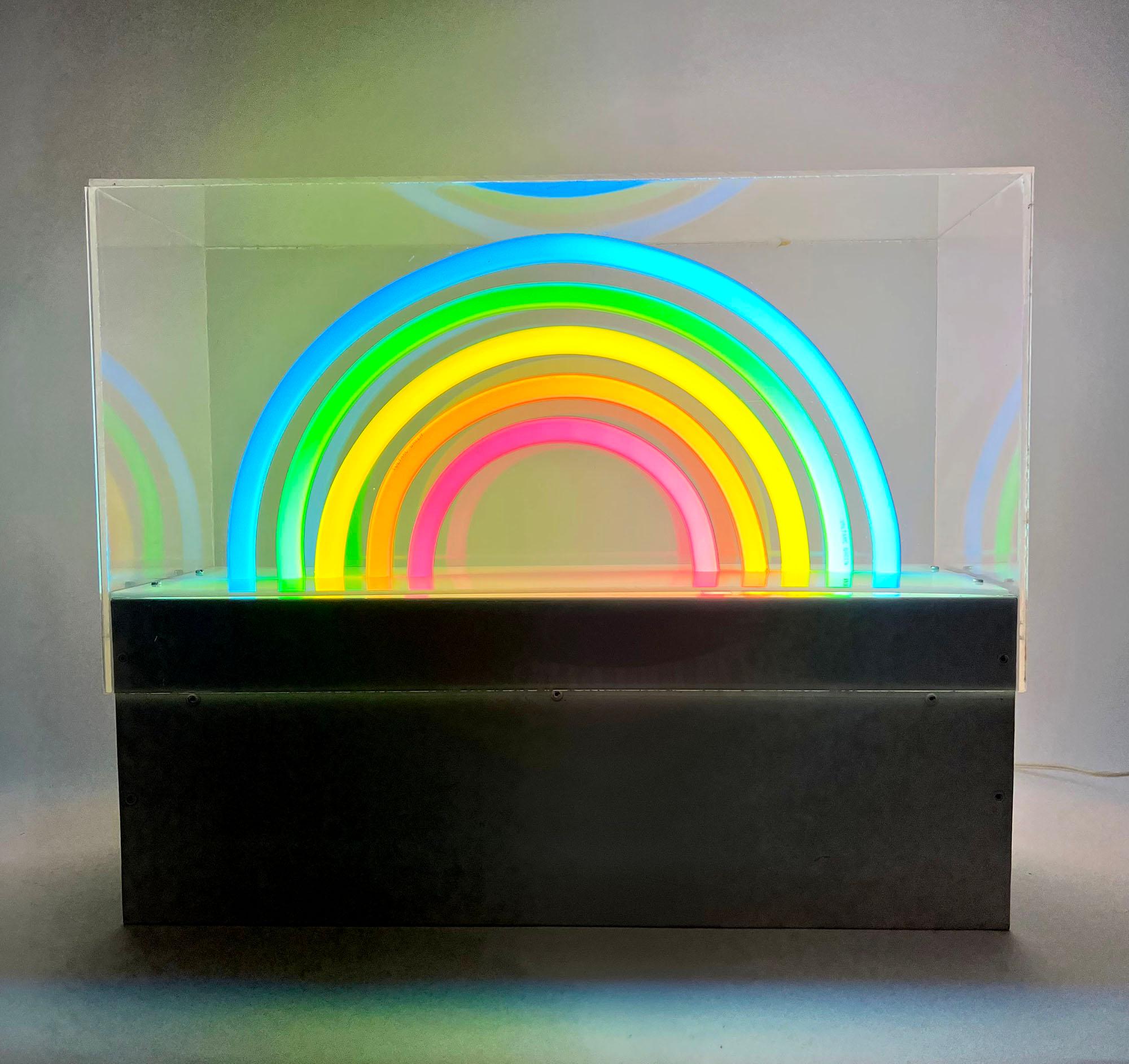 1970s Rainbow Neon Plexiglass Pop Art Sculpture 2