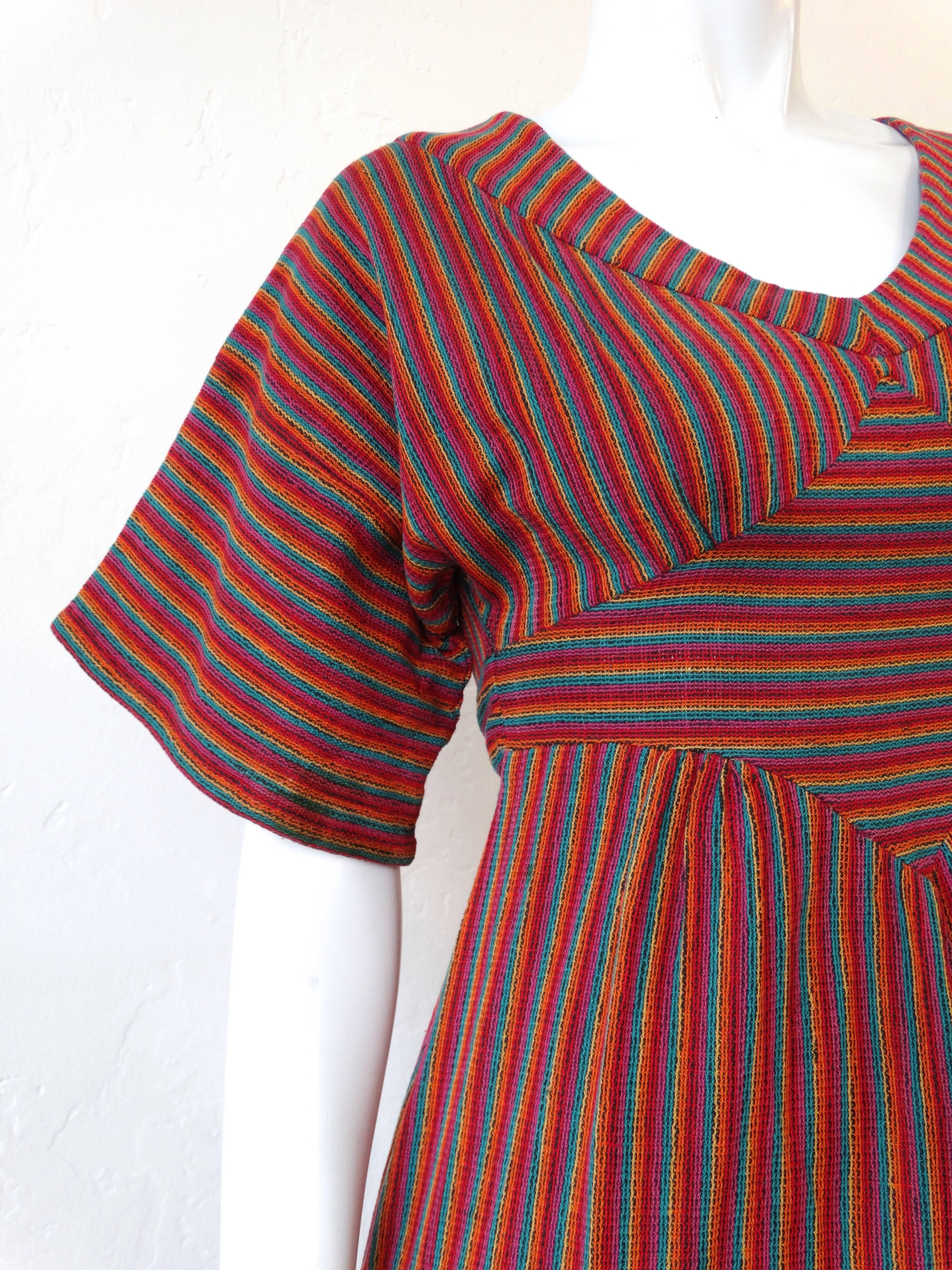 Women's Rikma Rainbow Stripe Dress, 1970s 