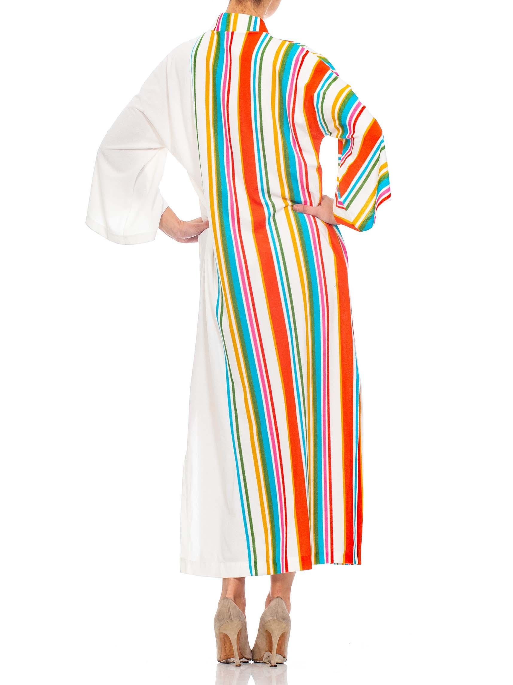 1970S Rainbow Striped Terry Cloth Dress 5