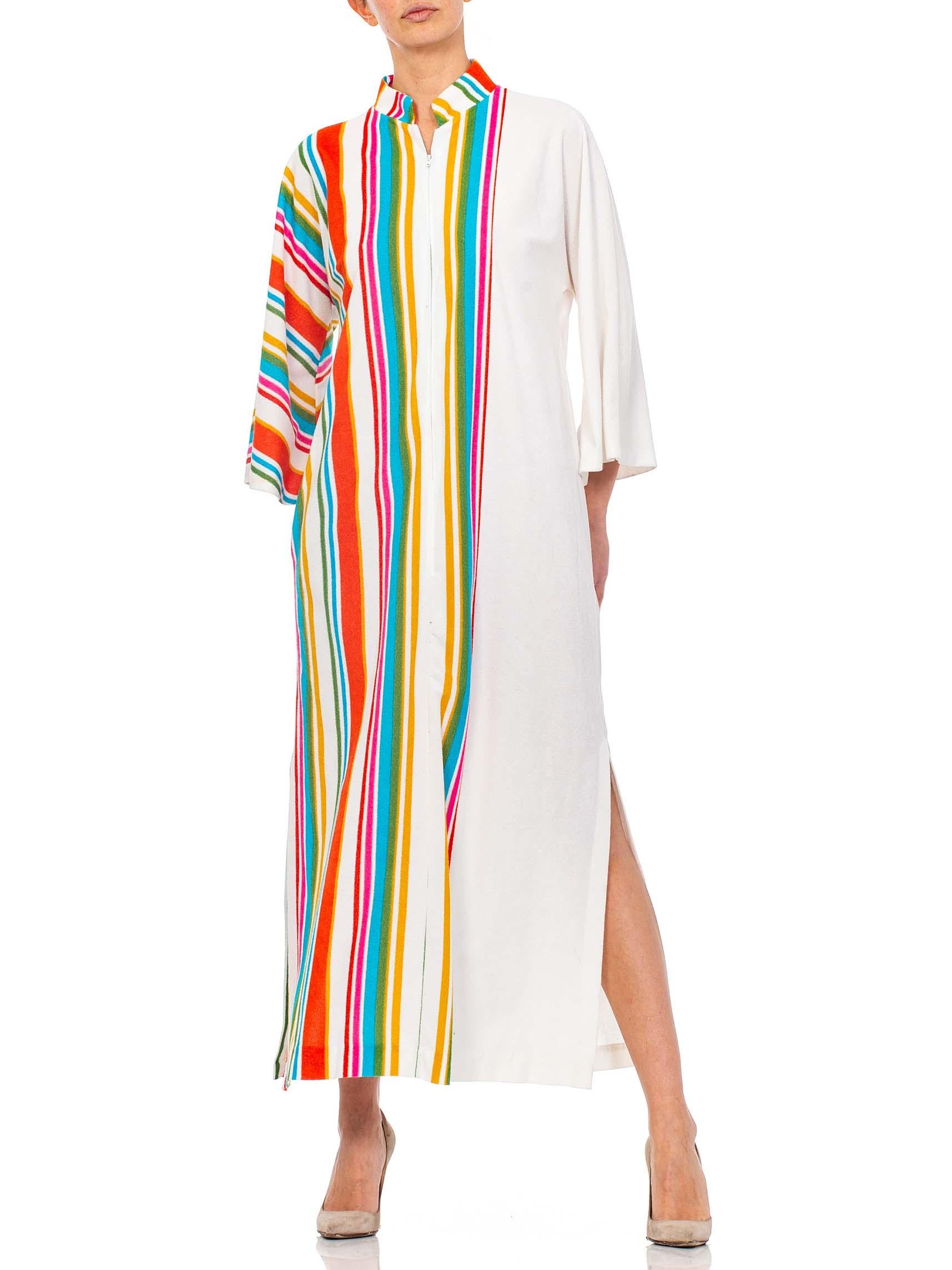 1970S Rainbow Striped Terry Cloth Dress 2