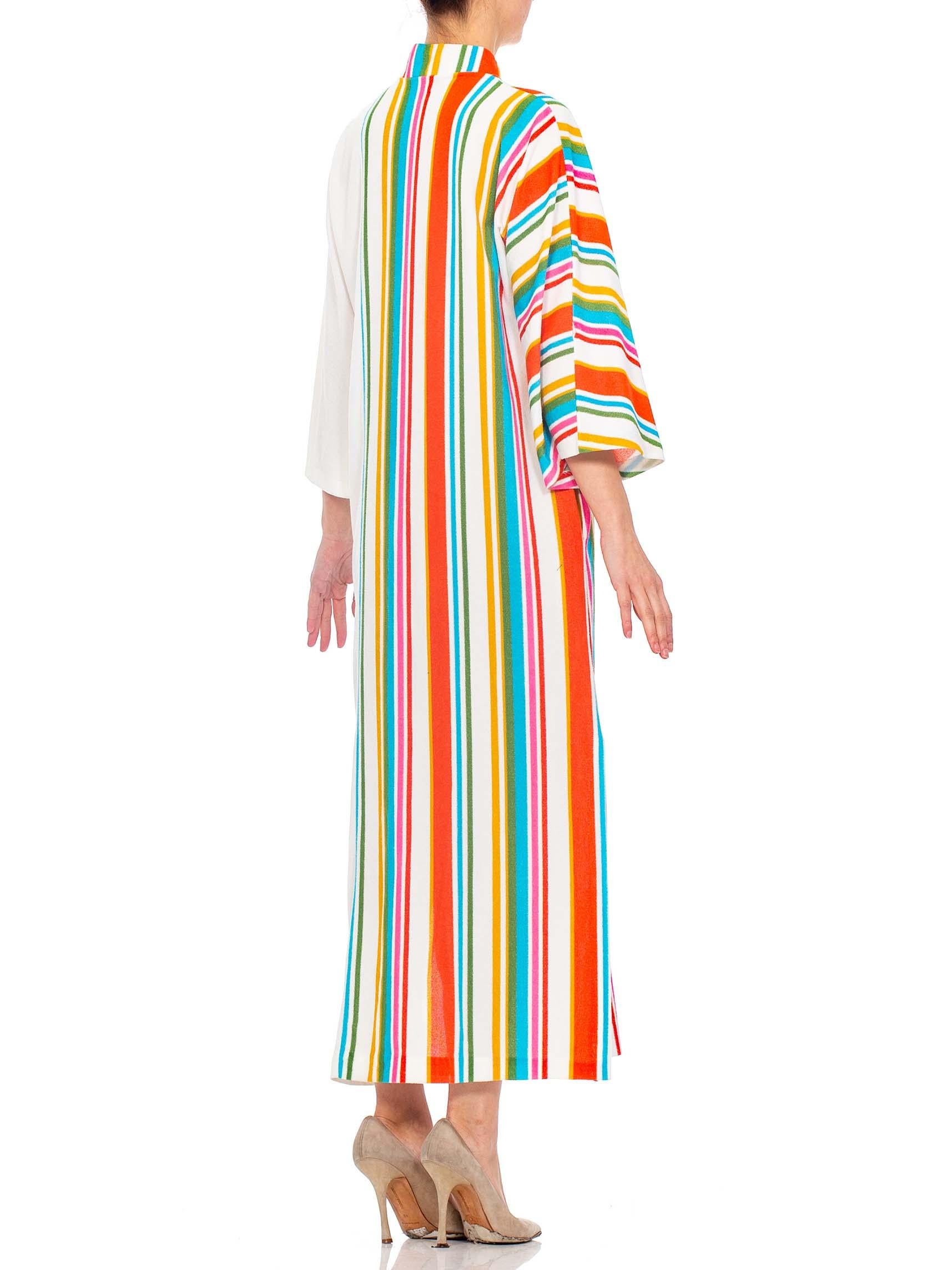 1970S Rainbow Striped Terry Cloth Dress 3