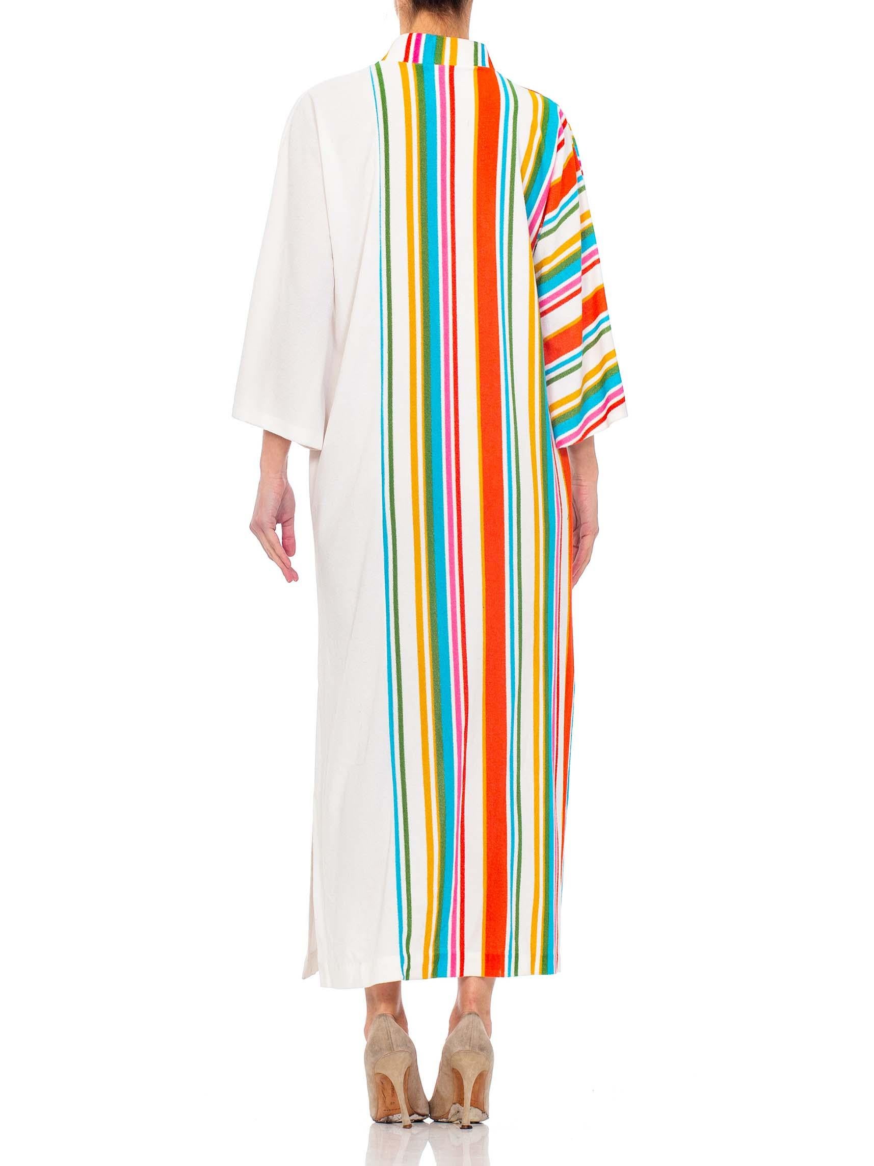 1970S Rainbow Striped Terry Cloth Dress 4