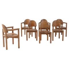 1970s Rainer Daumiller Wooden Dining Chairs, Set of Seven