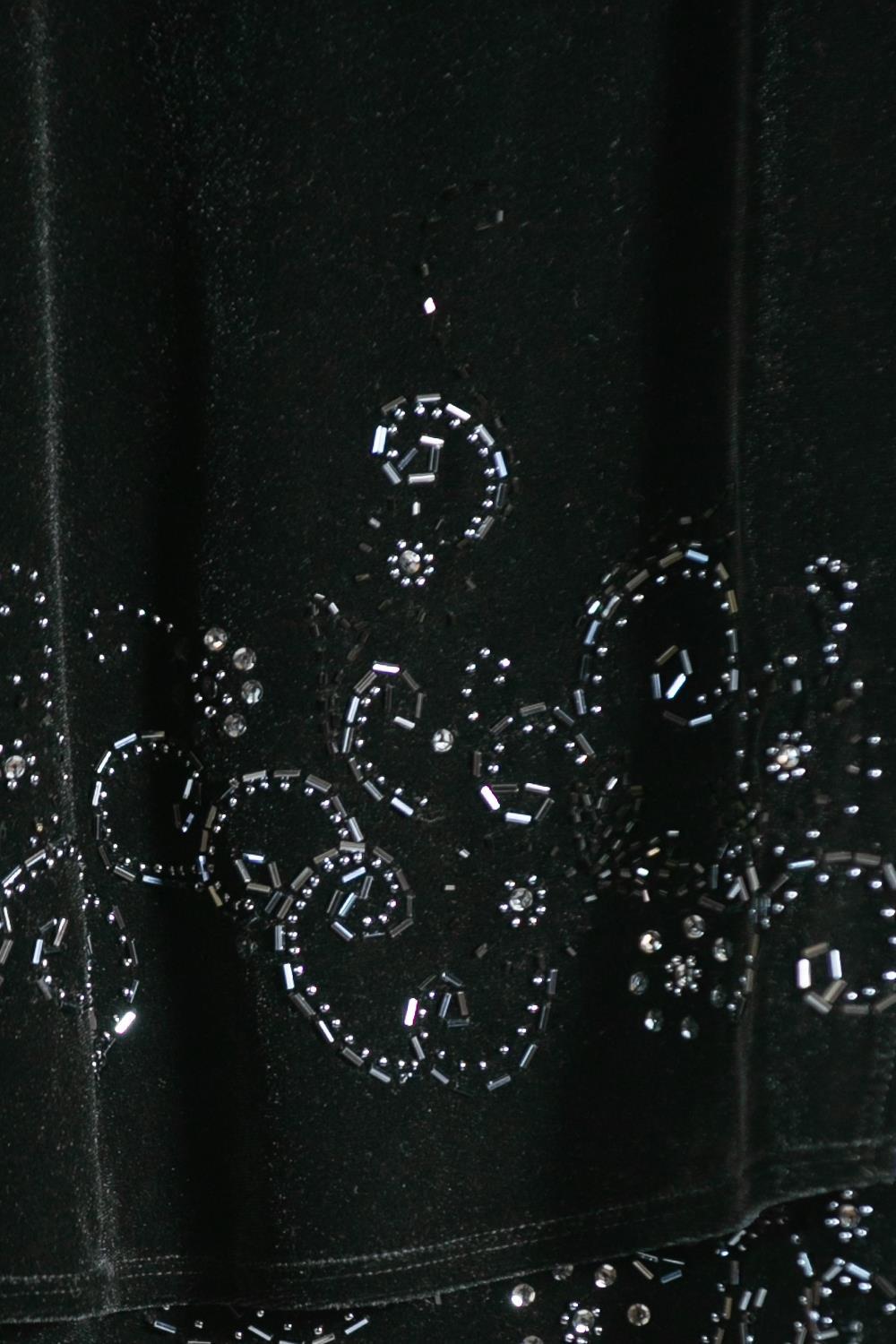 1970S RANDOLPH DUKE Black Beaded Polyester Velvet Poncho For Sale 3