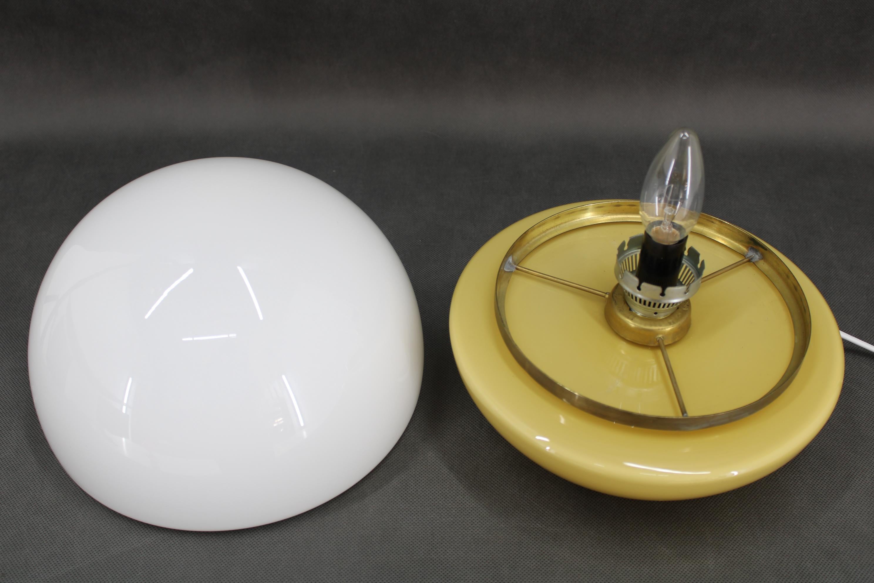 Mid-Century Modern 1970s Rare All Glass Table Lamp by Valaske Mezirici, Czechoslovakia For Sale