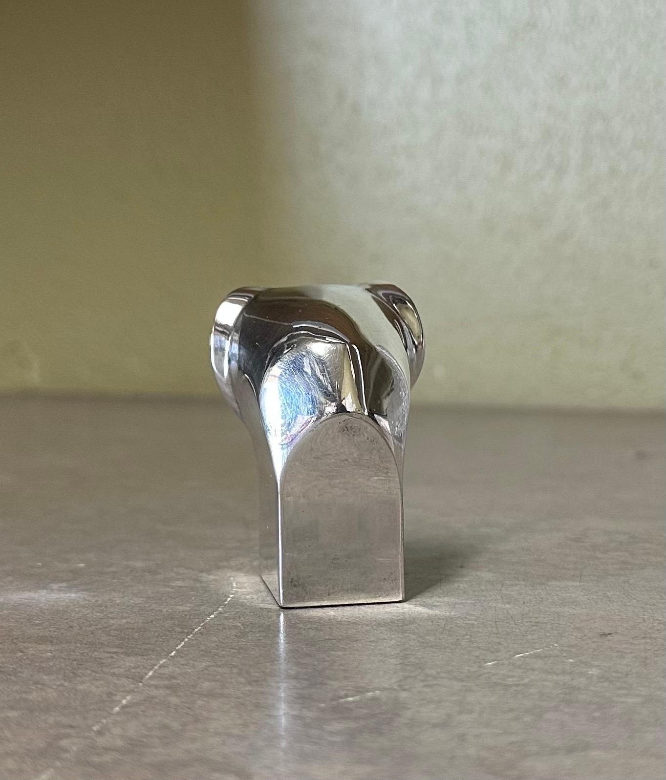 1970s Raro pisapapeles Elefante Dansk Animal Plateado por Gunnar Cyren Japonés en venta