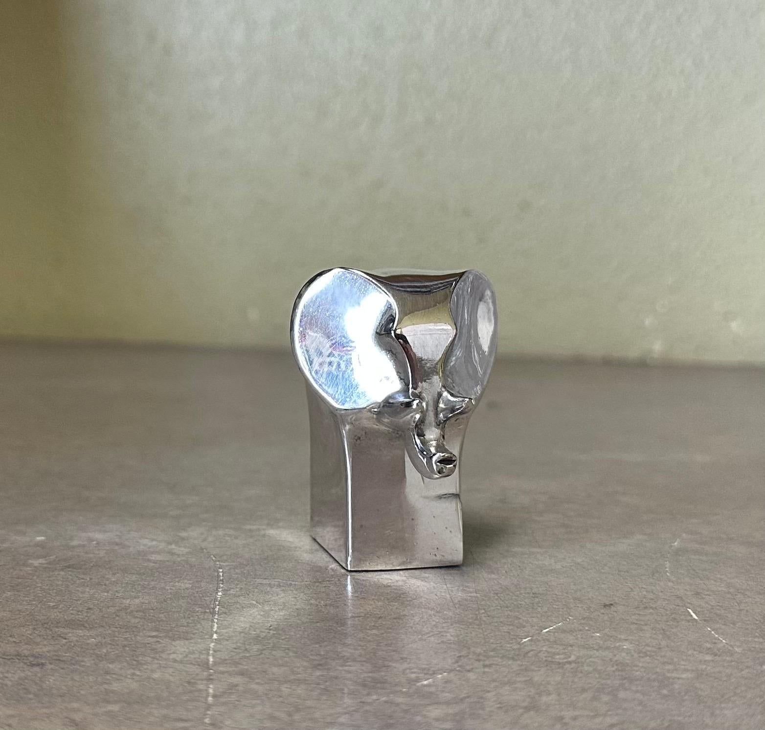 1970s Raro pisapapeles Elefante Dansk Animal Plateado por Gunnar Cyren en Bueno estado para la venta en San Diego, CA