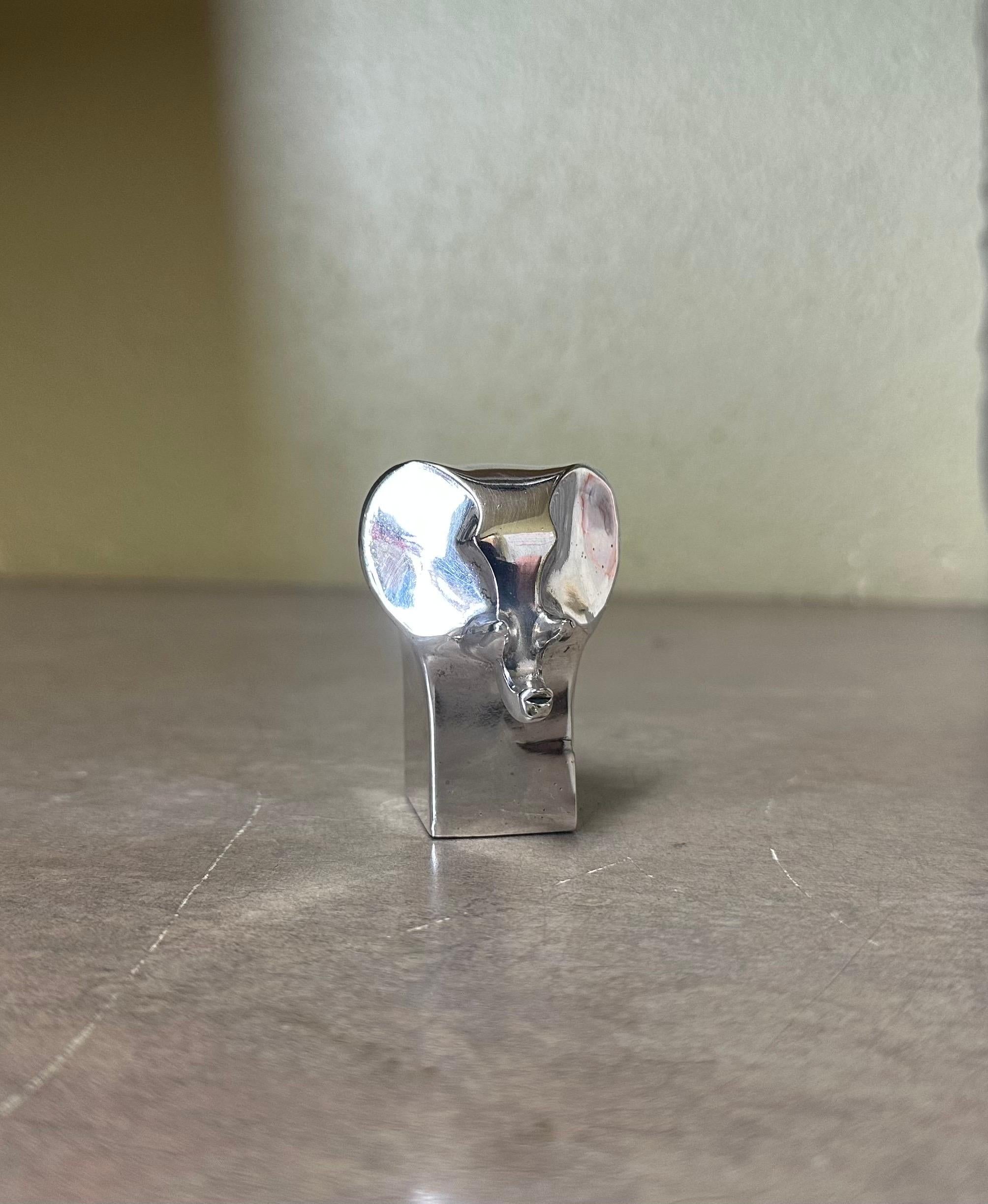 1970s Raro pisapapeles Elefante Dansk Animal Plateado por Gunnar Cyren Chapado en plata en venta