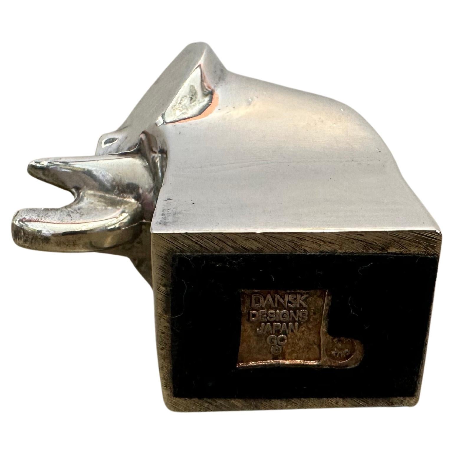 1970s Raro pisapapeles Elefante Dansk Animal Plateado por Gunnar Cyren en venta