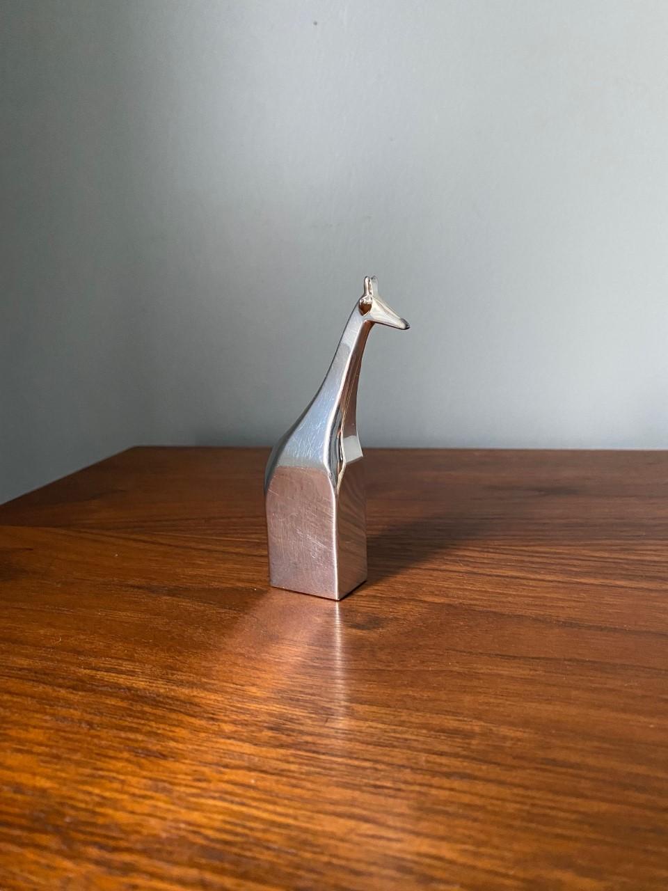 20th Century 1970s Rare Giraffe Dansk Animal Paperweight Silver Plated by Gunnar Cyren