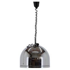 1970s Rare Italian Chrome Plated Adjustable Pendant Light