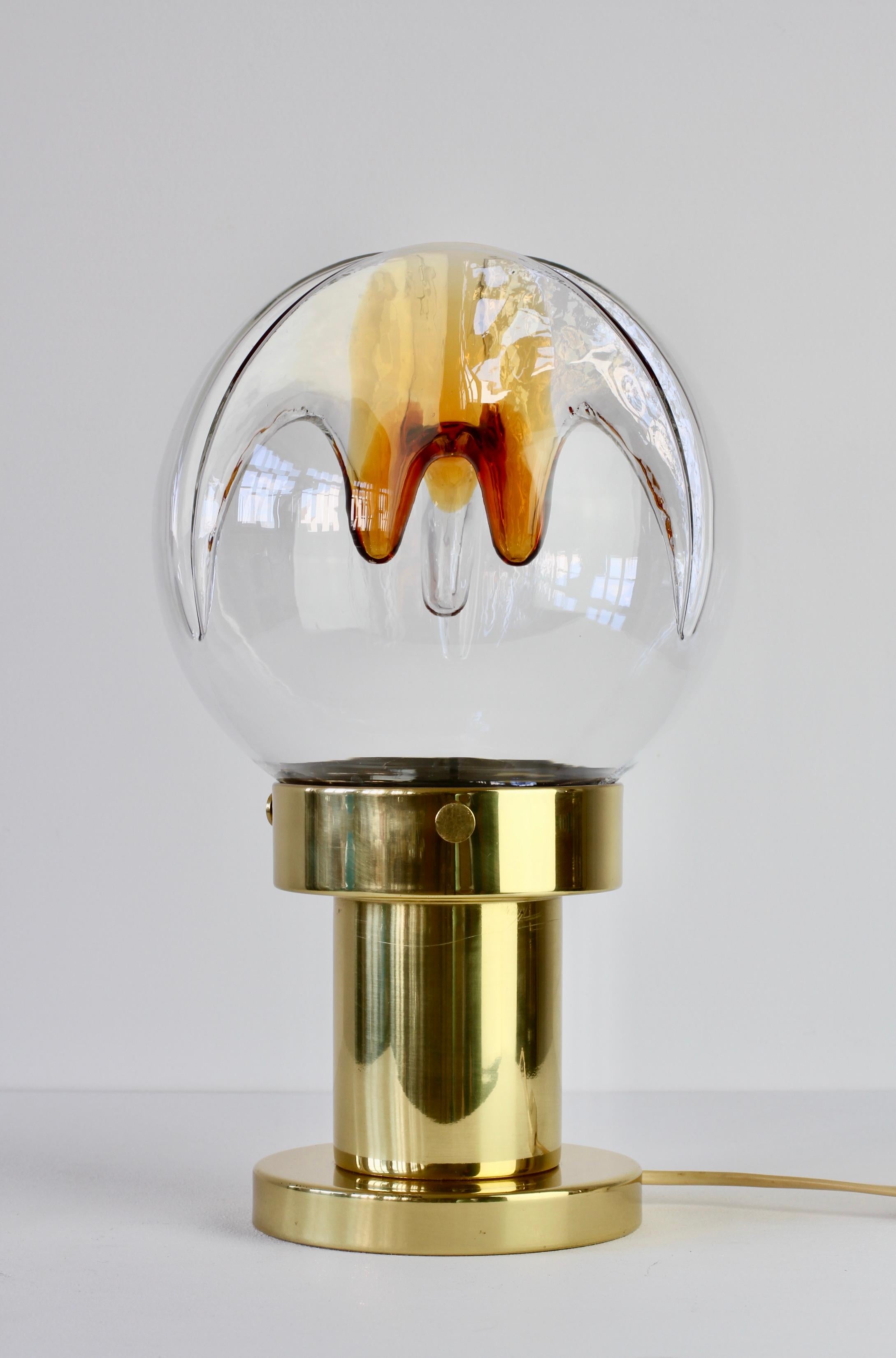 Rare grande lampe de bureau italienne en verre de Murano texturé des années 1970 par Kaiser Leuchten en vente 6