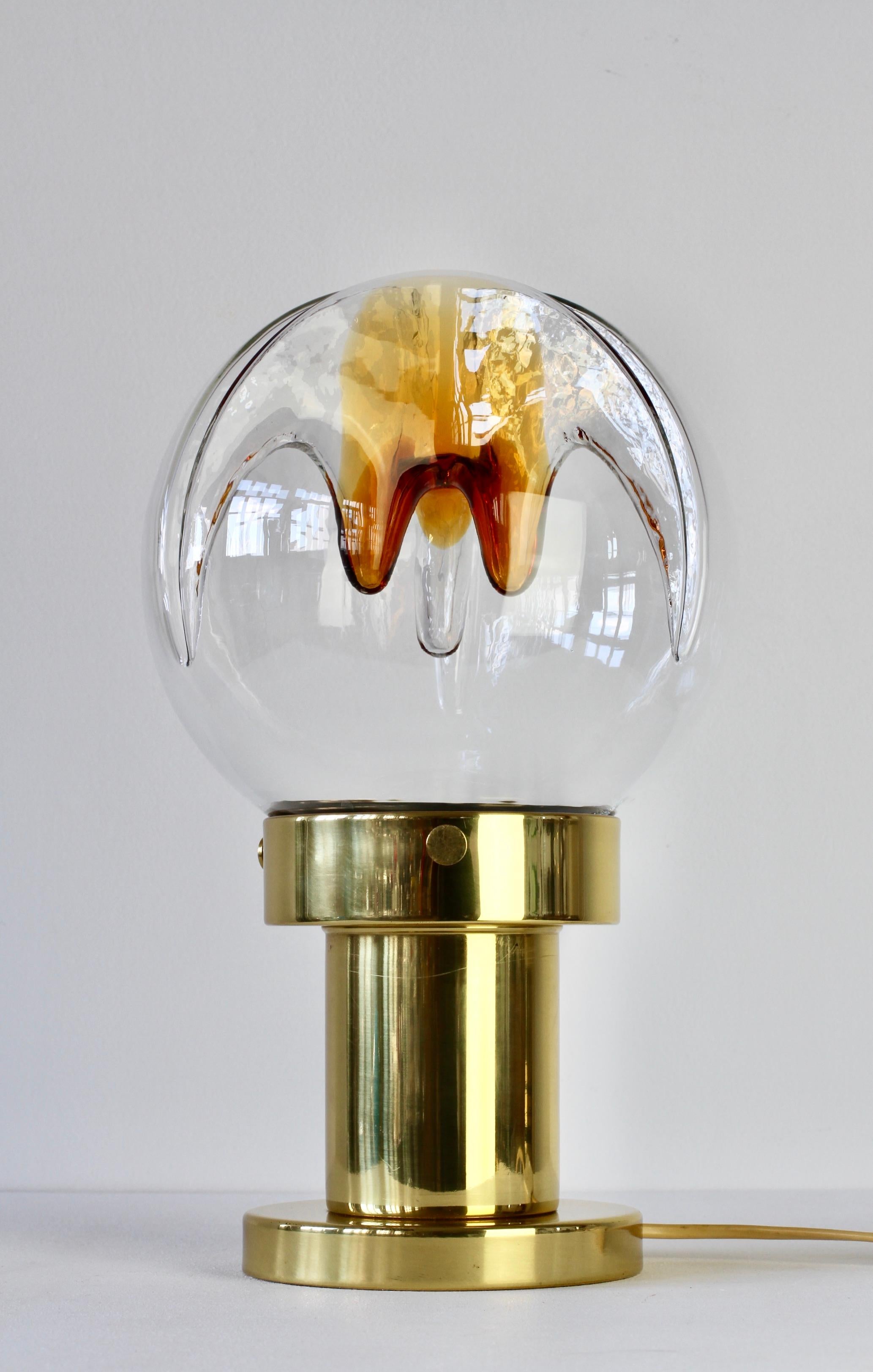 Rare grande lampe de bureau italienne en verre de Murano texturé des années 1970 par Kaiser Leuchten en vente 8