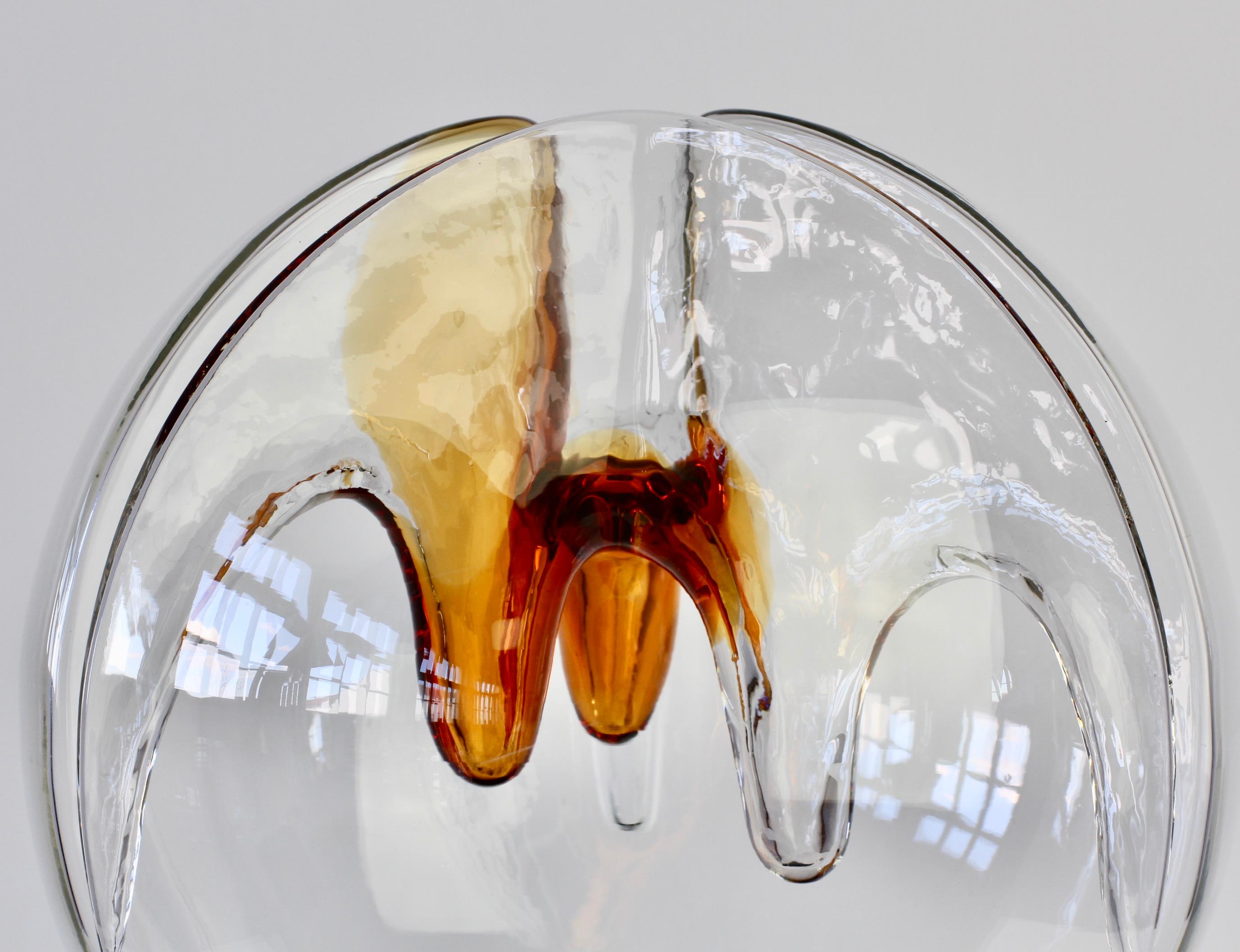 1970s Rare Large Italian Textured Murano Glass Table Lamp by Kaiser Leuchten For Sale 8