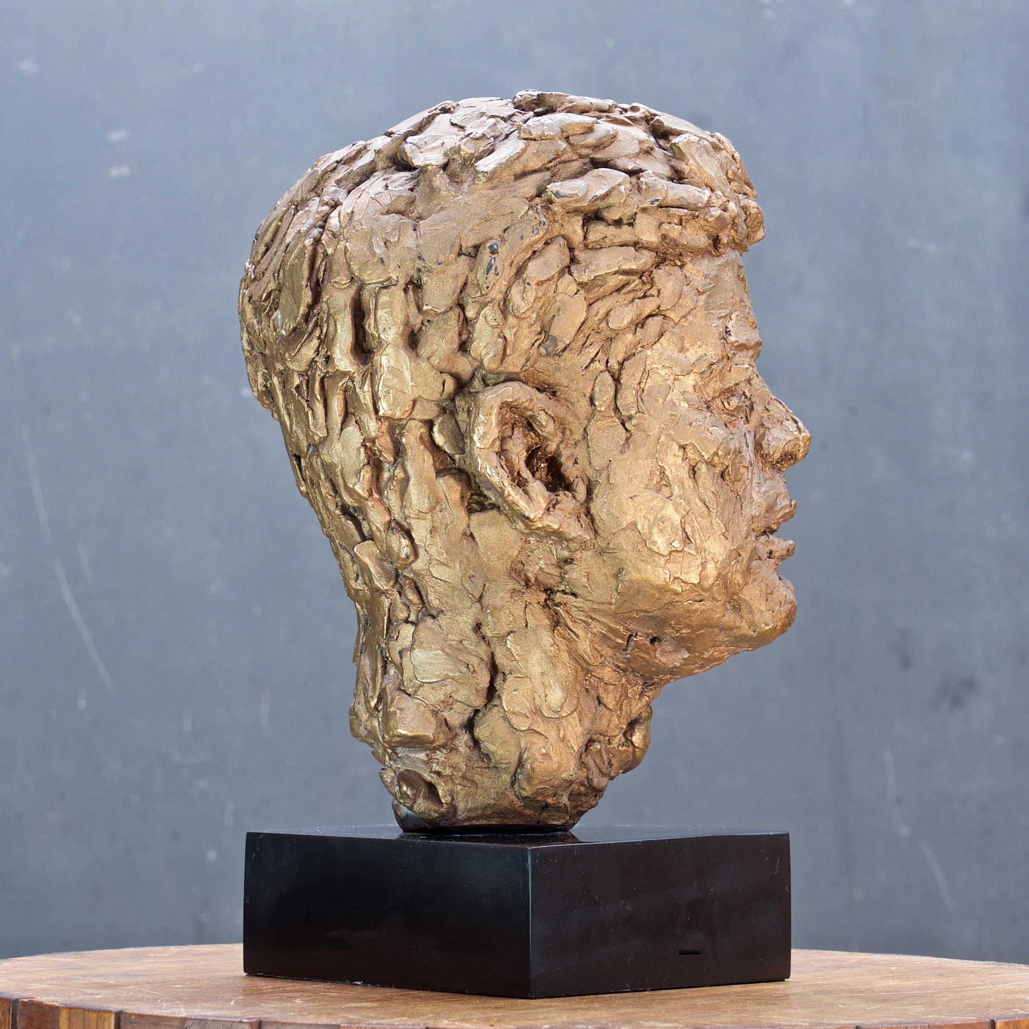 American 1970s Rare Large Robert Berks Sculpture John F Kennedy Bust Mid-Century JFK Era