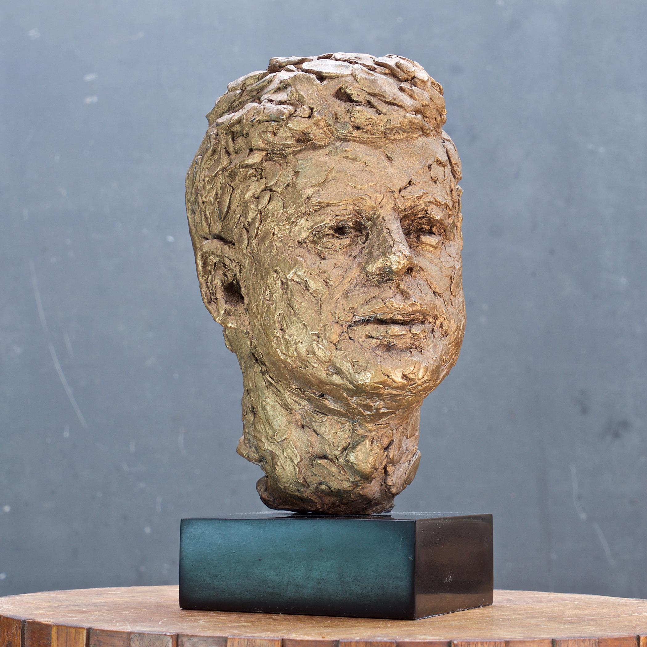 Molded 1970s Rare Large Robert Berks Sculpture John F Kennedy Bust Mid-Century JFK Era