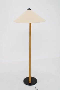 Rara lámpara de pie de madera curvada Mads Caprani, Dinamarca, años 70