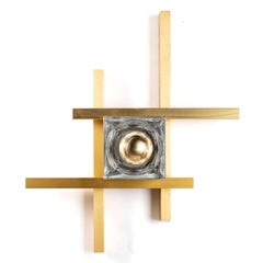 1970s Rare Metal and Murano Glass Sconce by Geatano Sciolari