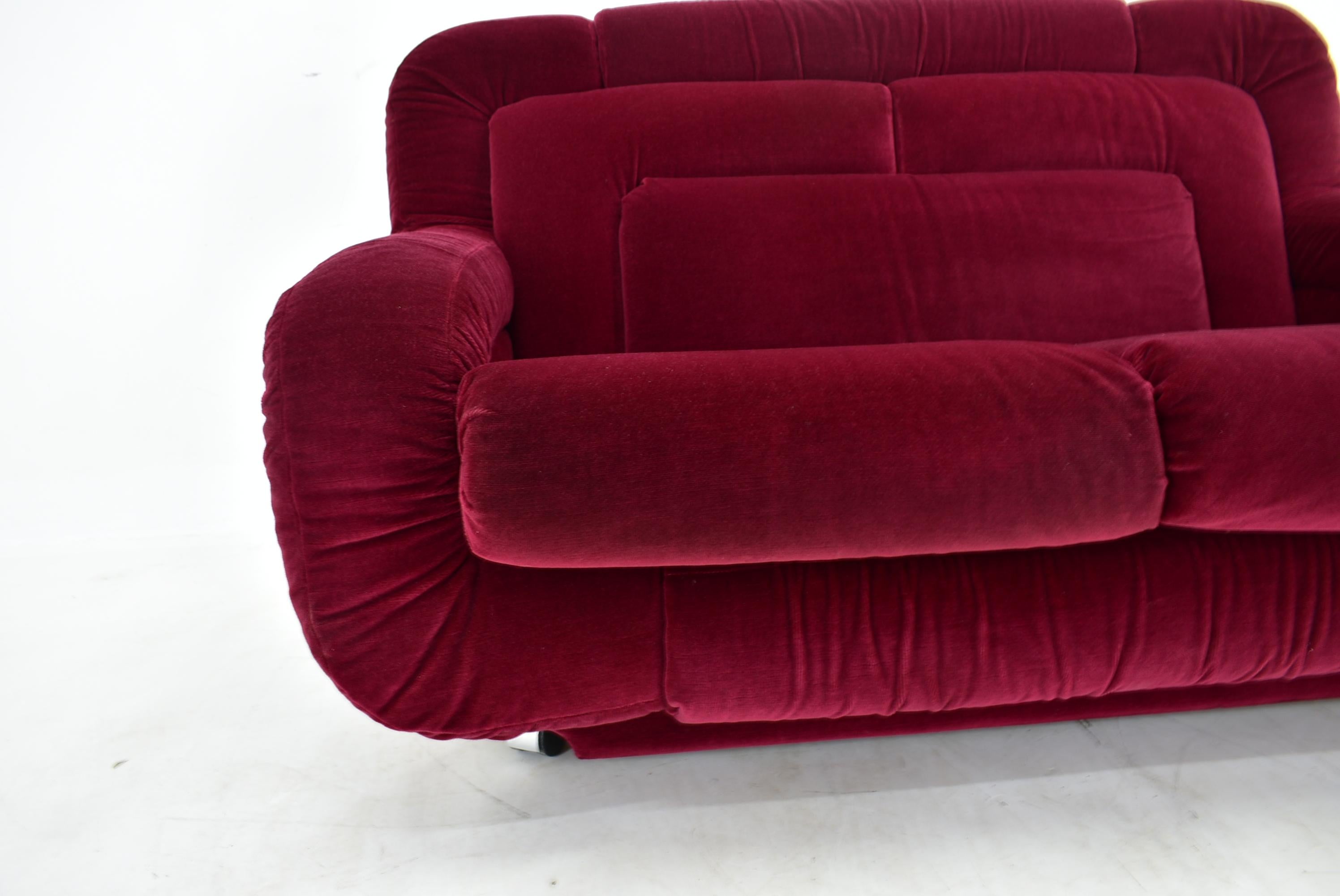 Italian 1970s Rare Mid Century Two-Seat Sofa, Italy For Sale