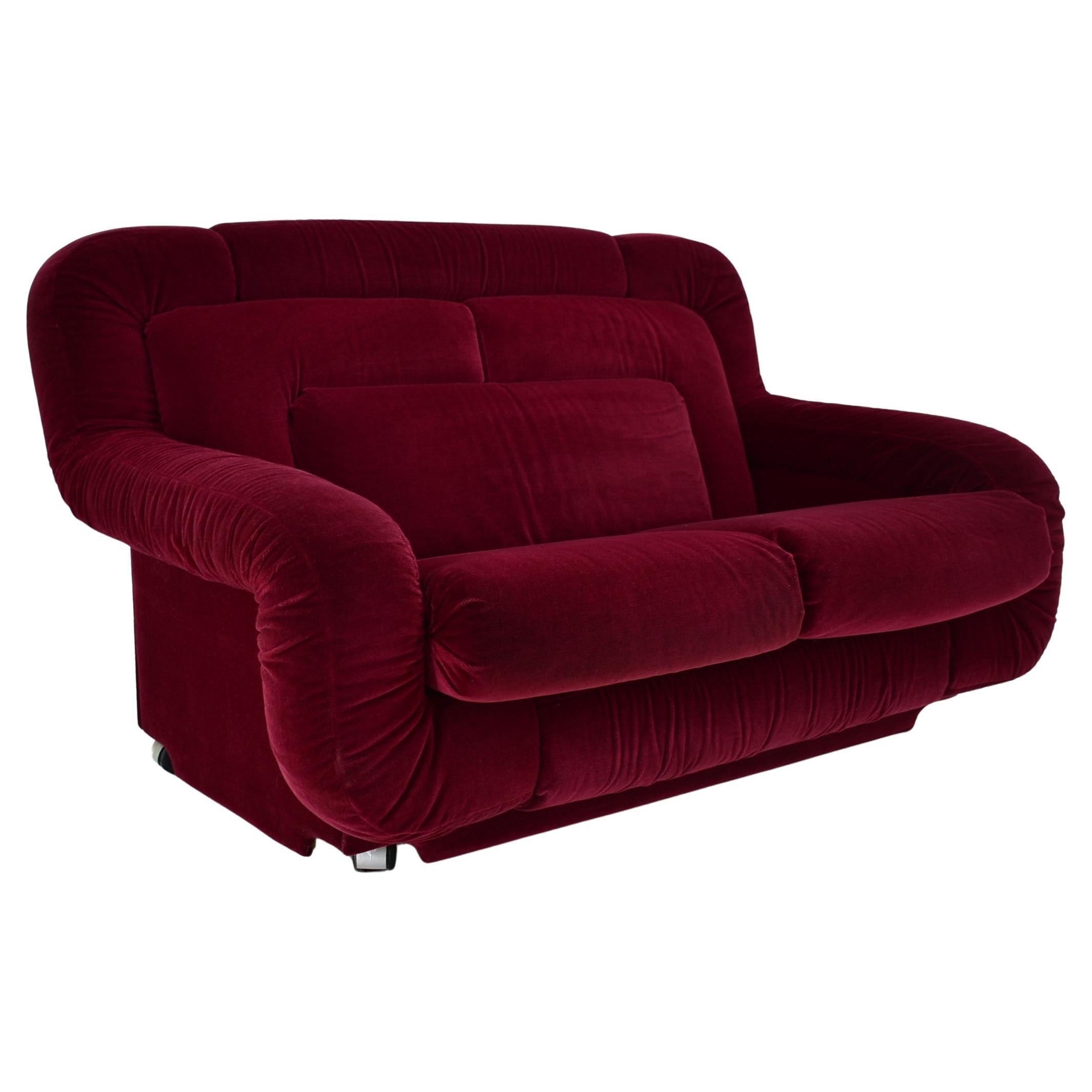 1970s Rare Mid Century Two-Seat Sofa, Italy