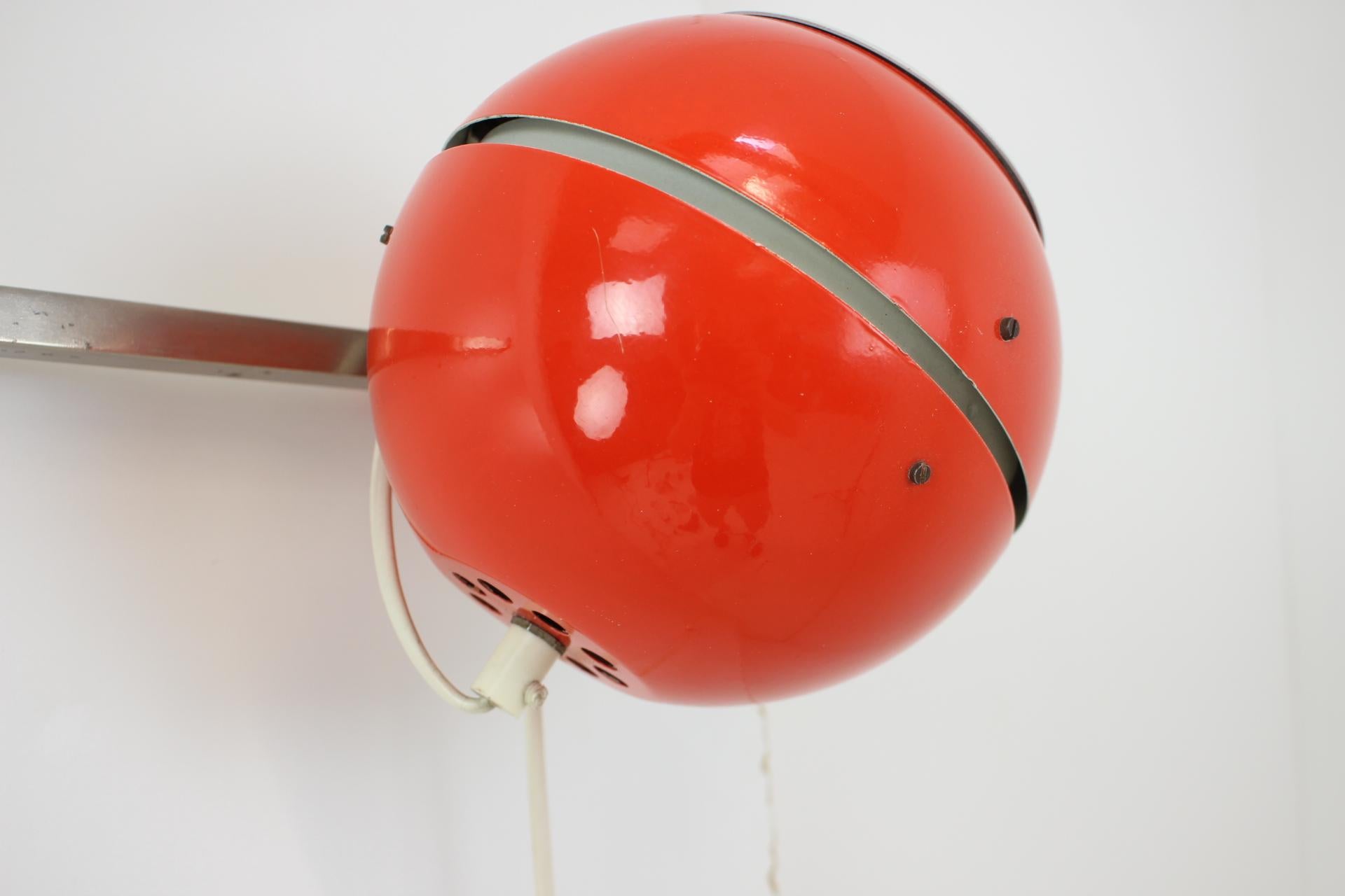 Metal 1970s Rare Space Age Wall Lamp For Sale