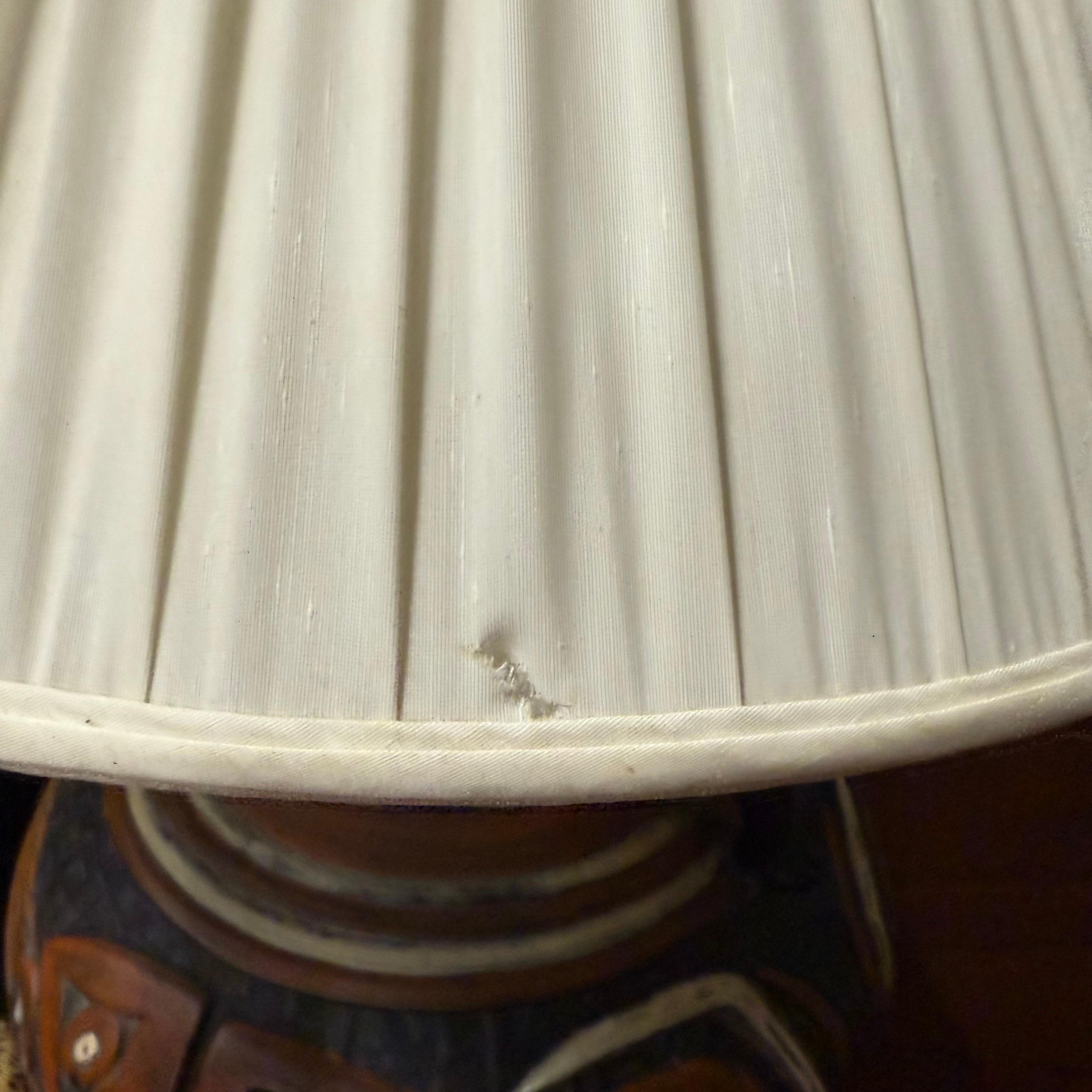 1970’s Rare Tiki Mayan Gods Large Pottery Table Lamp For Sale 1